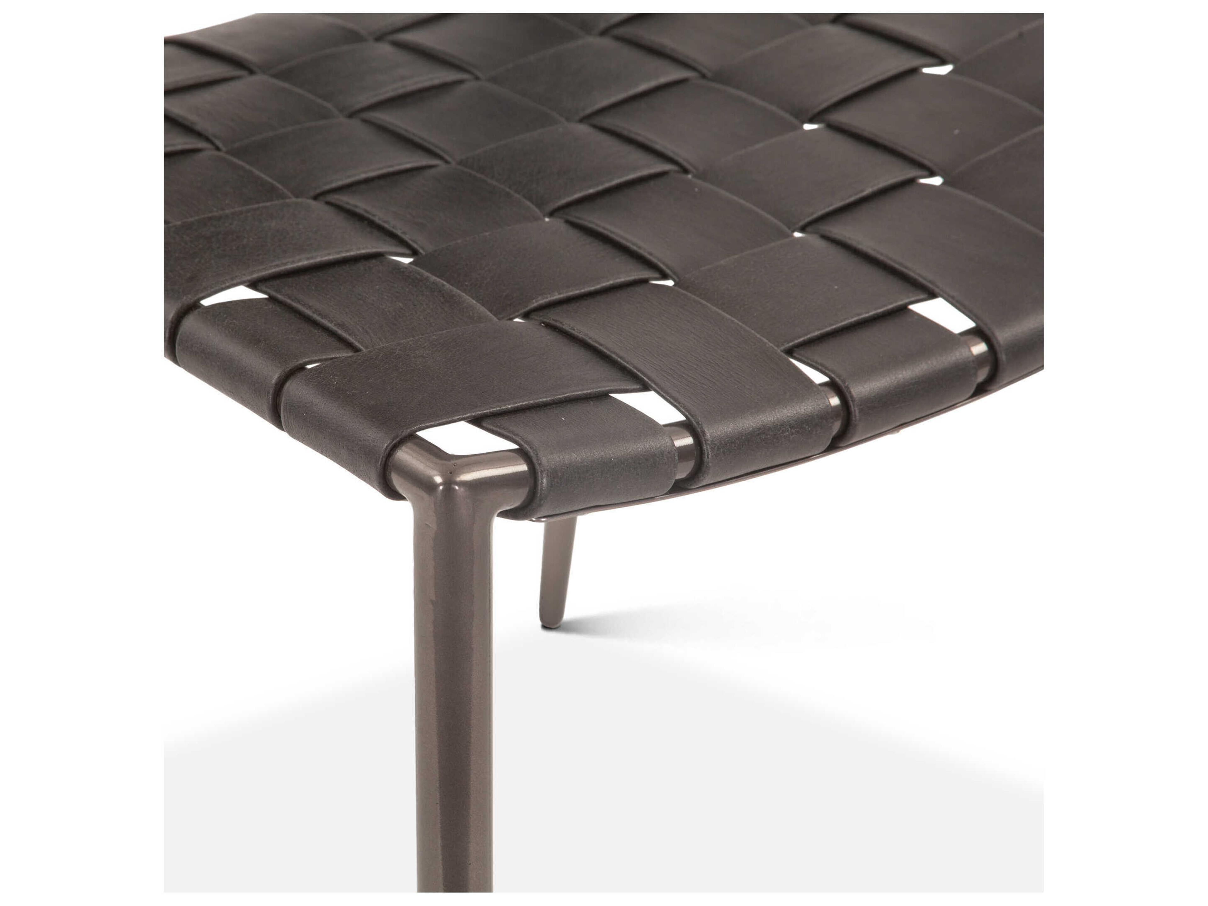 World Interiors Lund Black Leather Side Dining Chair