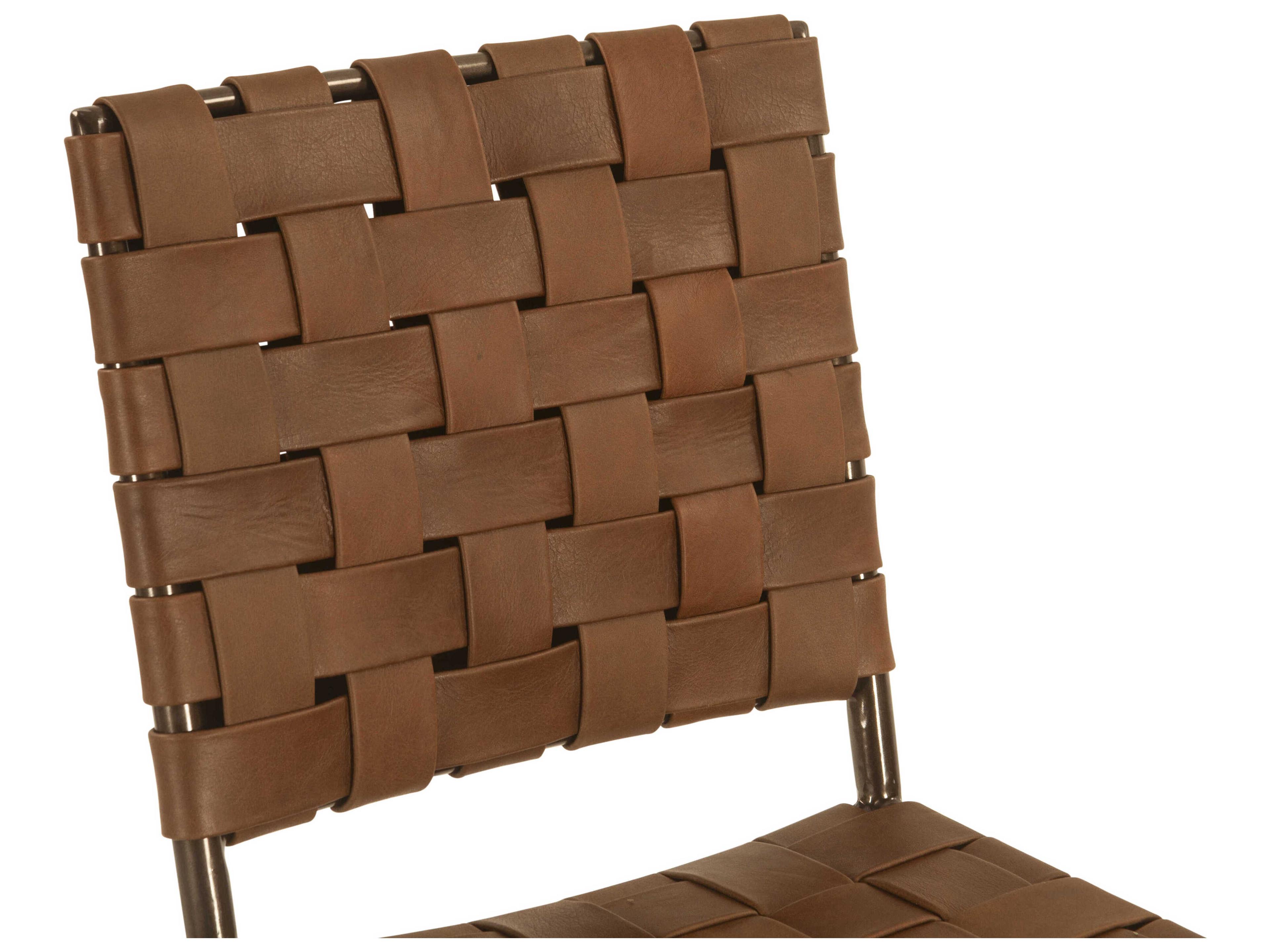 World Interiors Lund Brown Leather Side Dining Chair