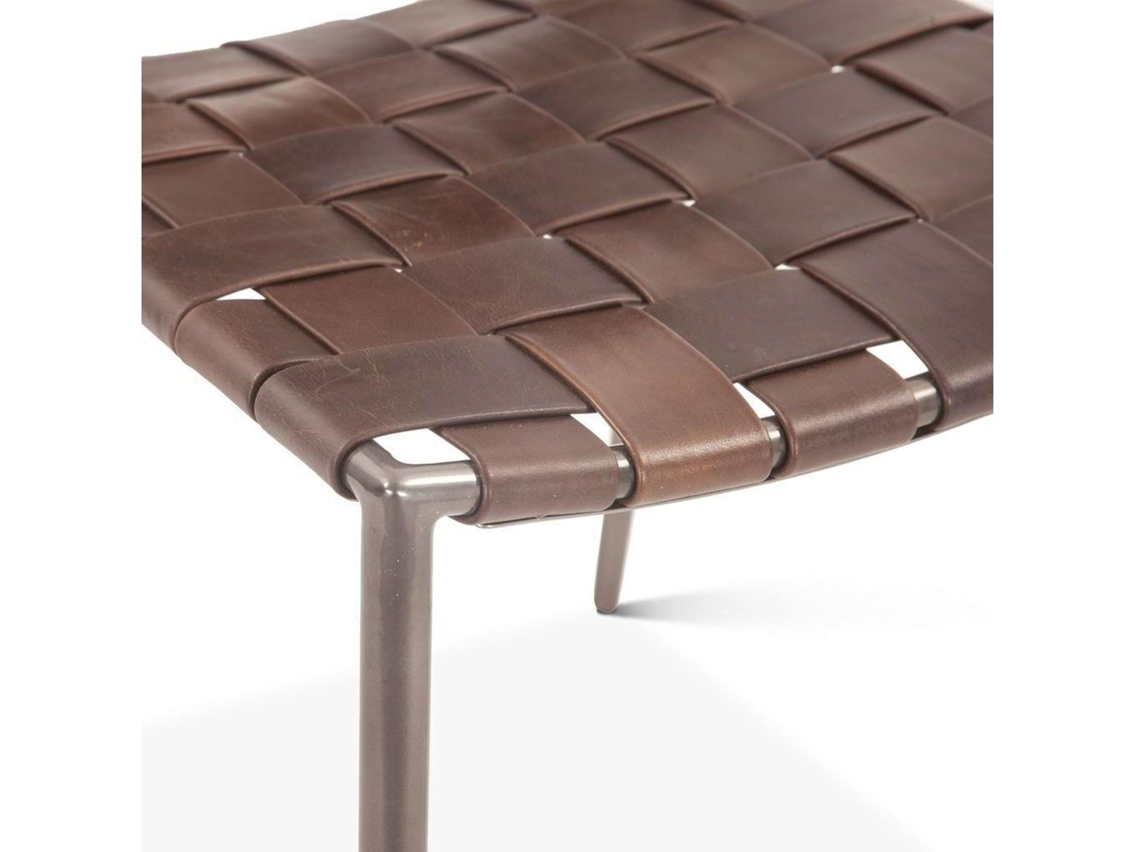 World Interiors Lund Brown Leather Armless Dining Chair