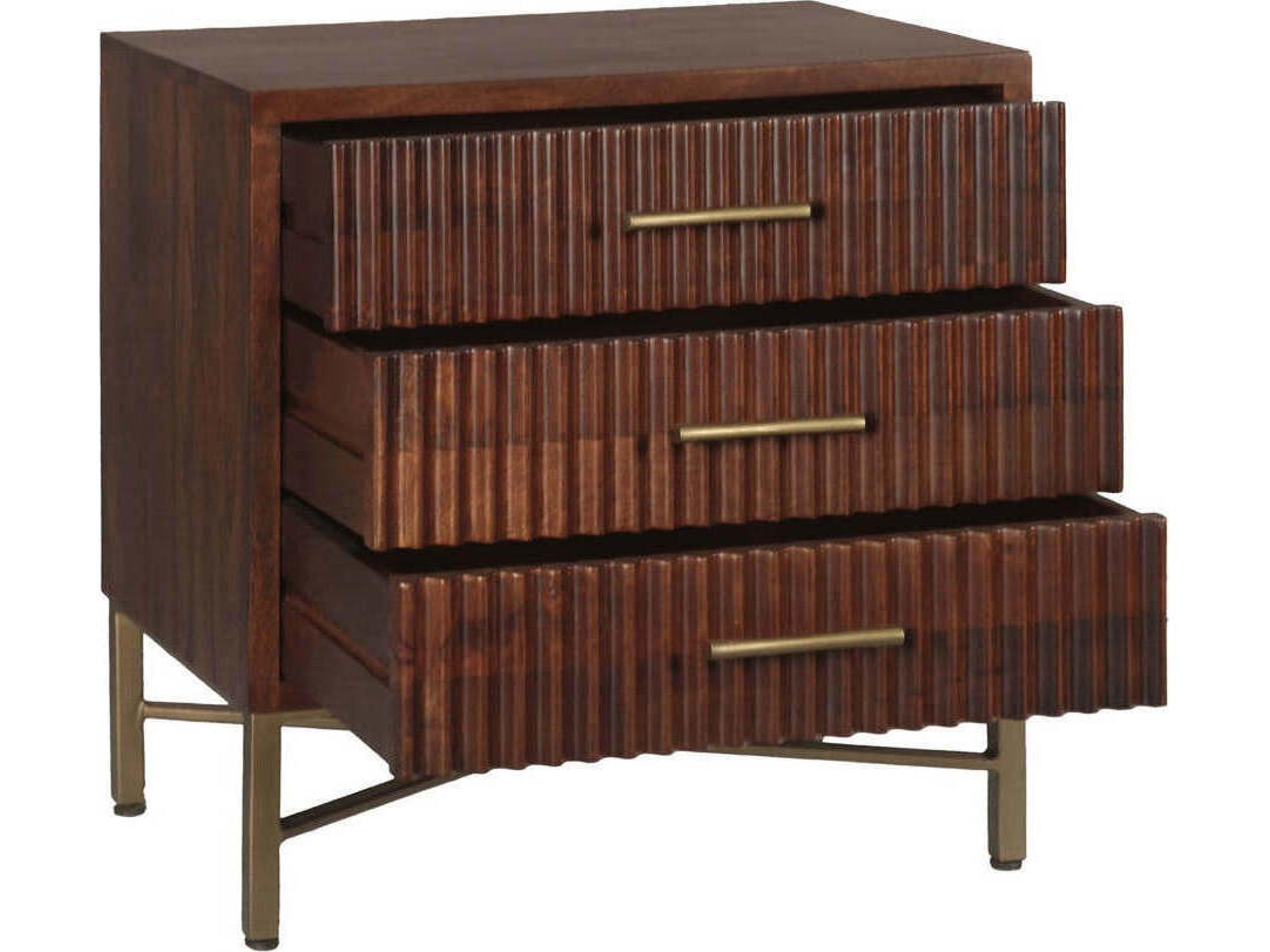 Manhattan 3-Drawers Mango Wood Nightstand