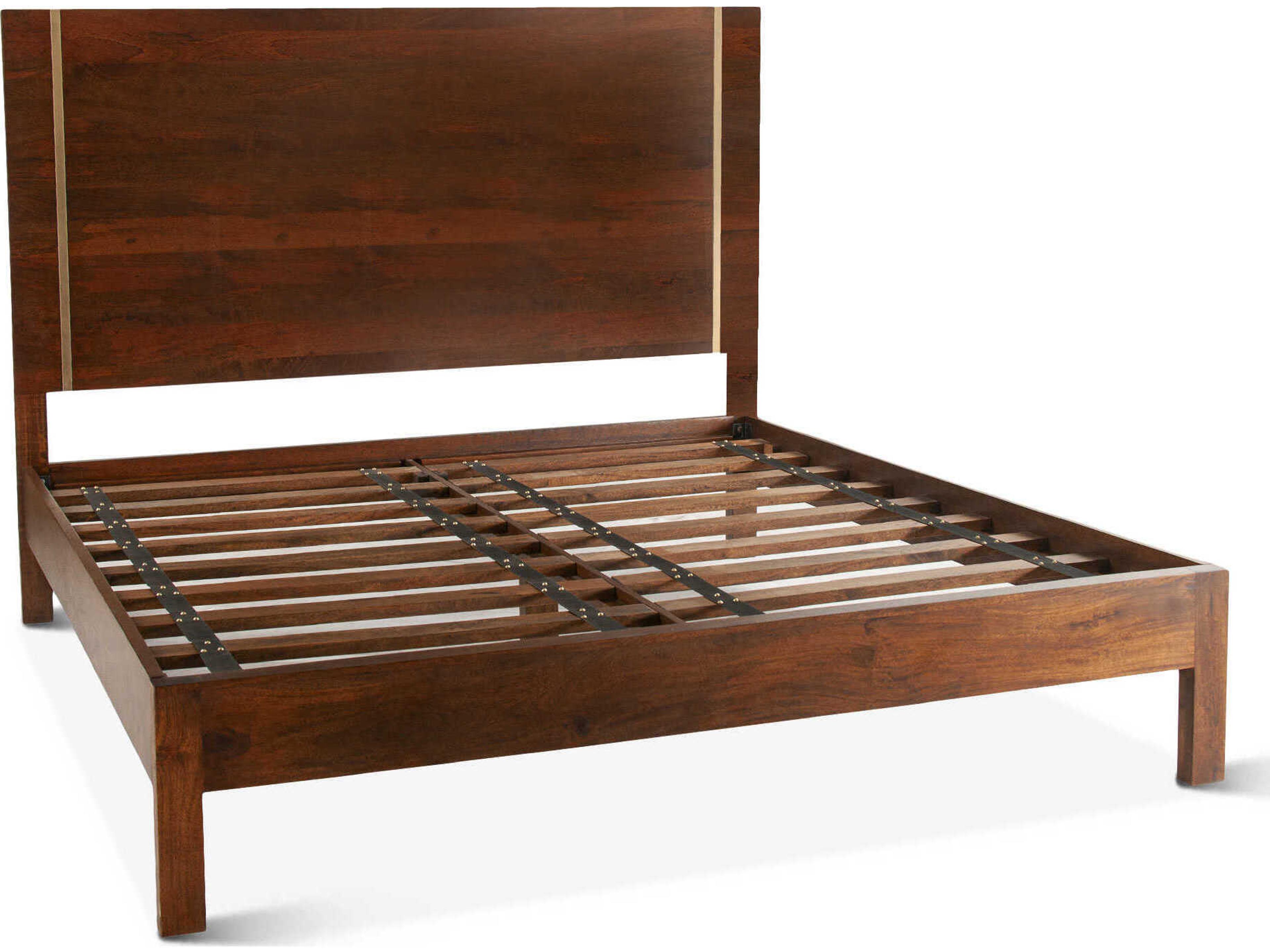 Manhattan Brown Mango Wood King Platform Bed