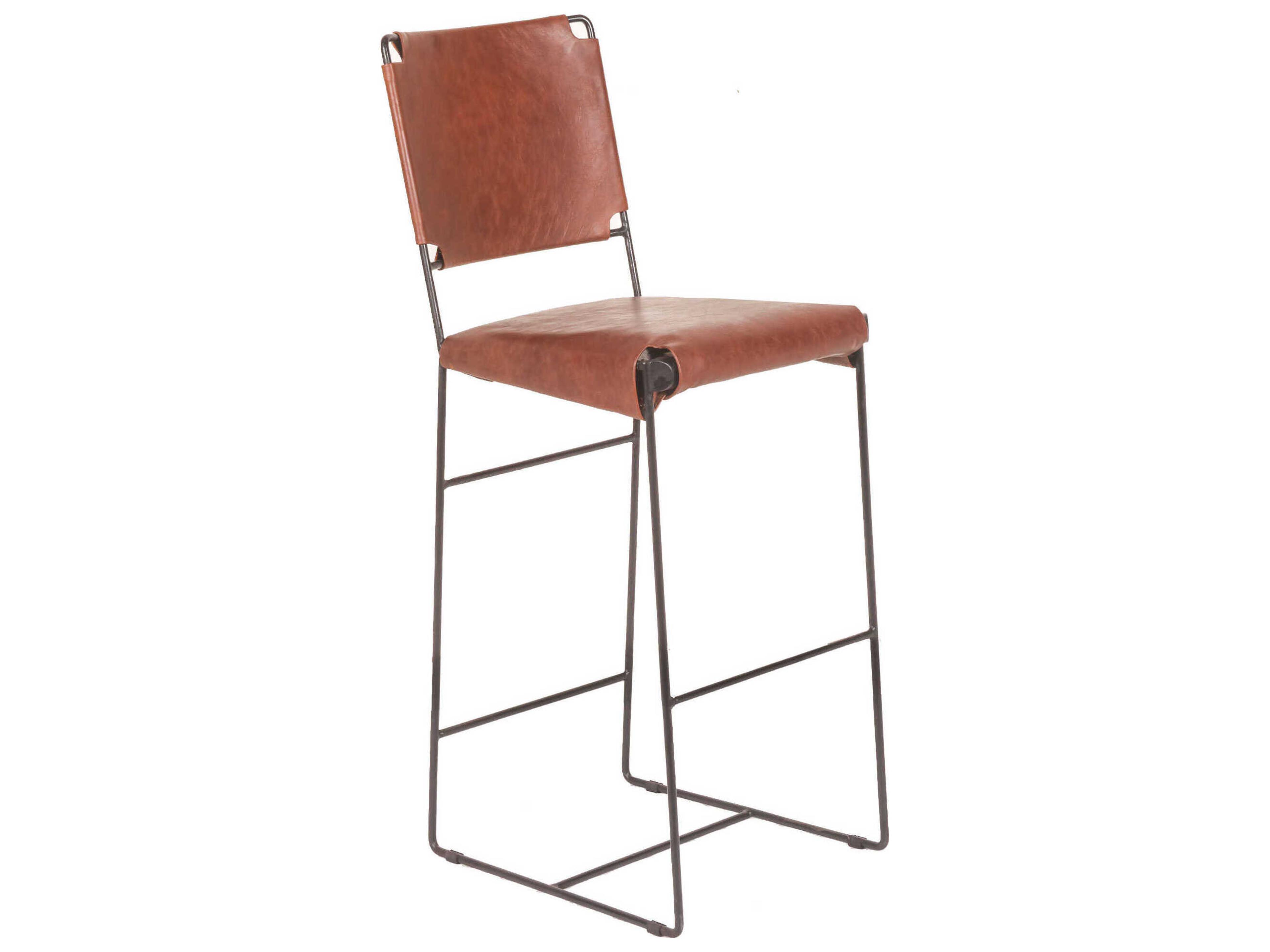 Melbourne Black Leather Bar Stool