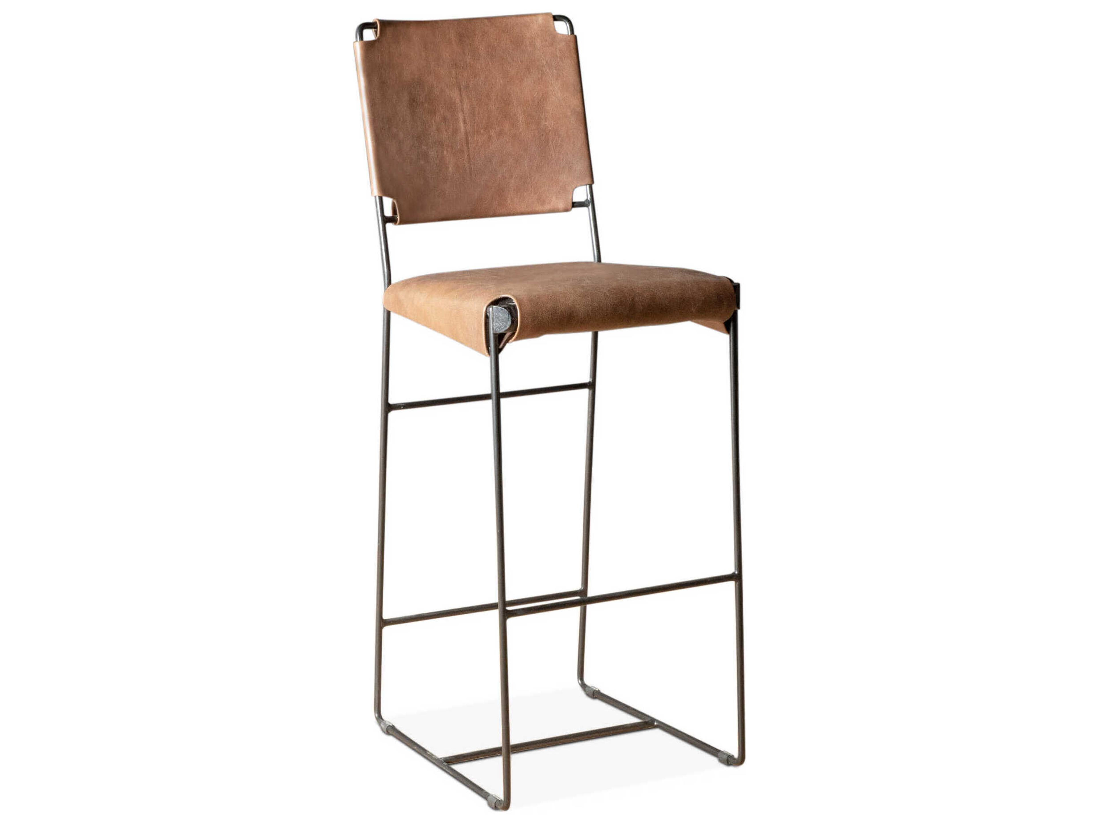 Melbourne Brown Leather Bar Stool