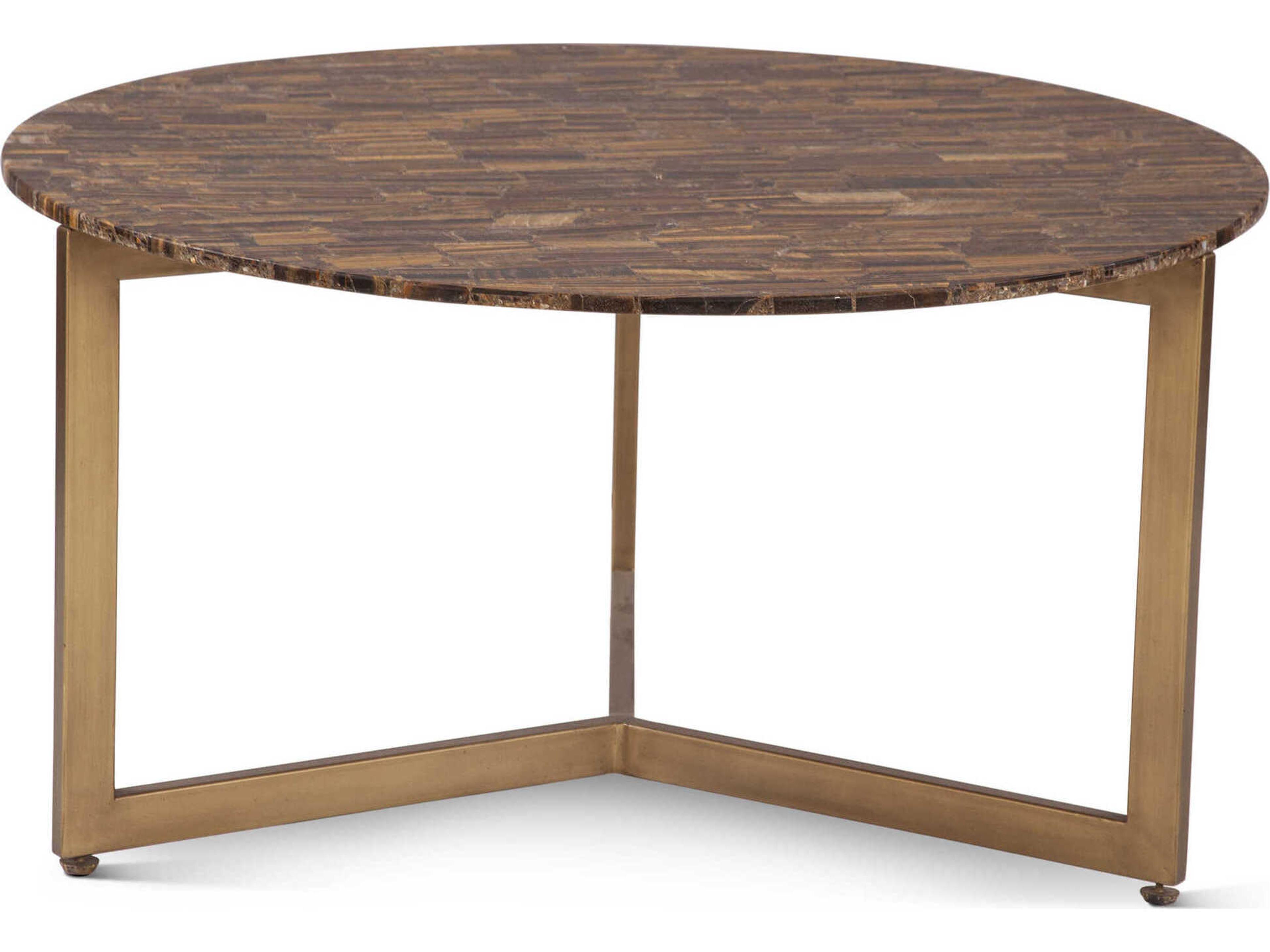 World Interiors Mumbai Round Stone Coffee Table