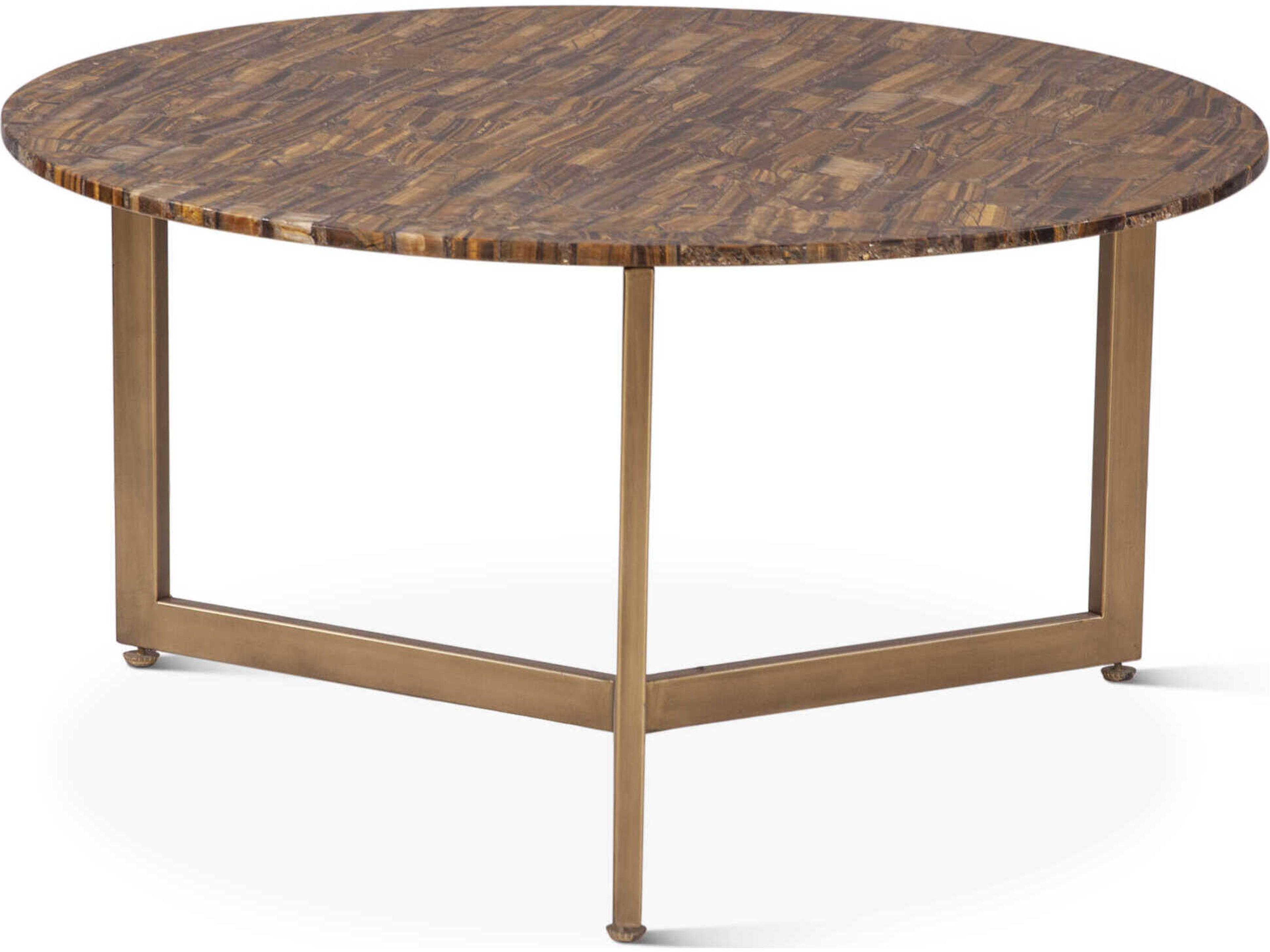 World Interiors Mumbai Round Stone Coffee Table