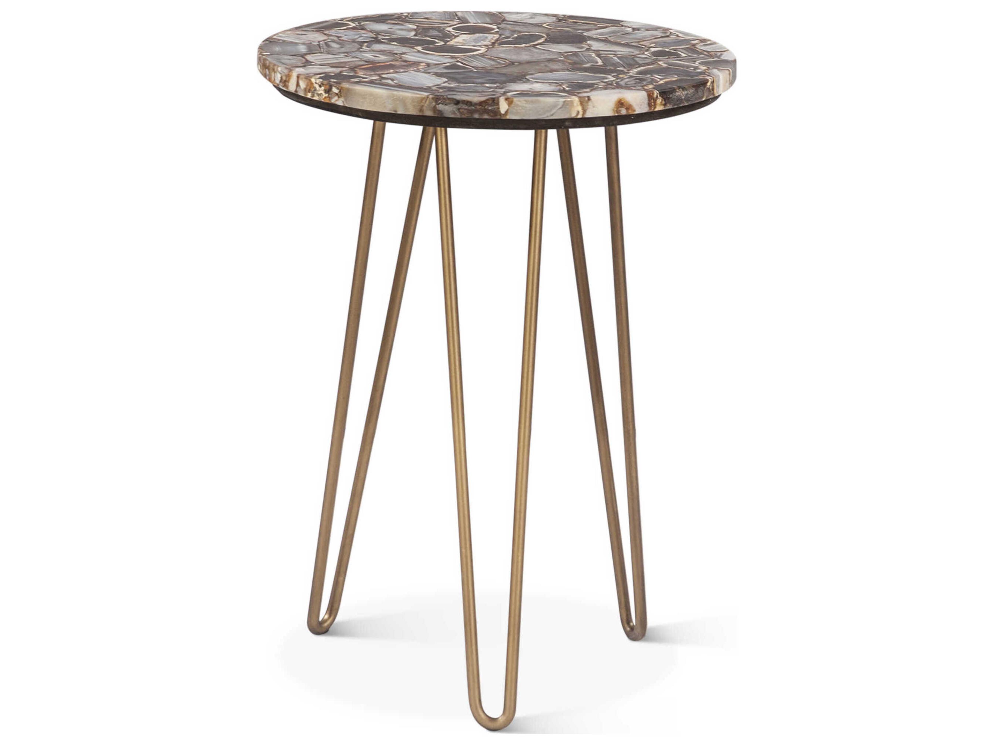 World Interiors Mumbai Round Stone End Table