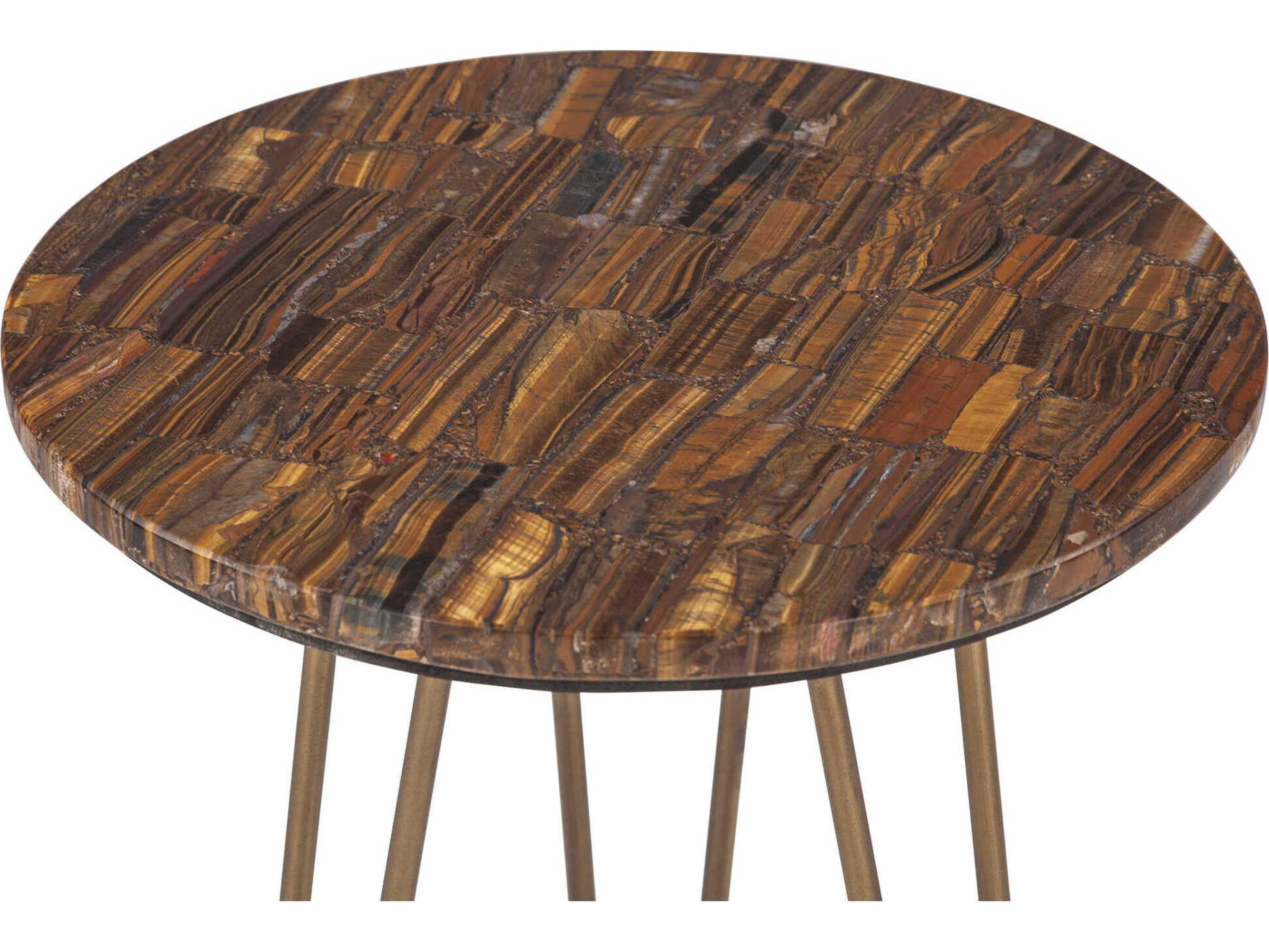 World Interiors Mumbai Round Stone End Table