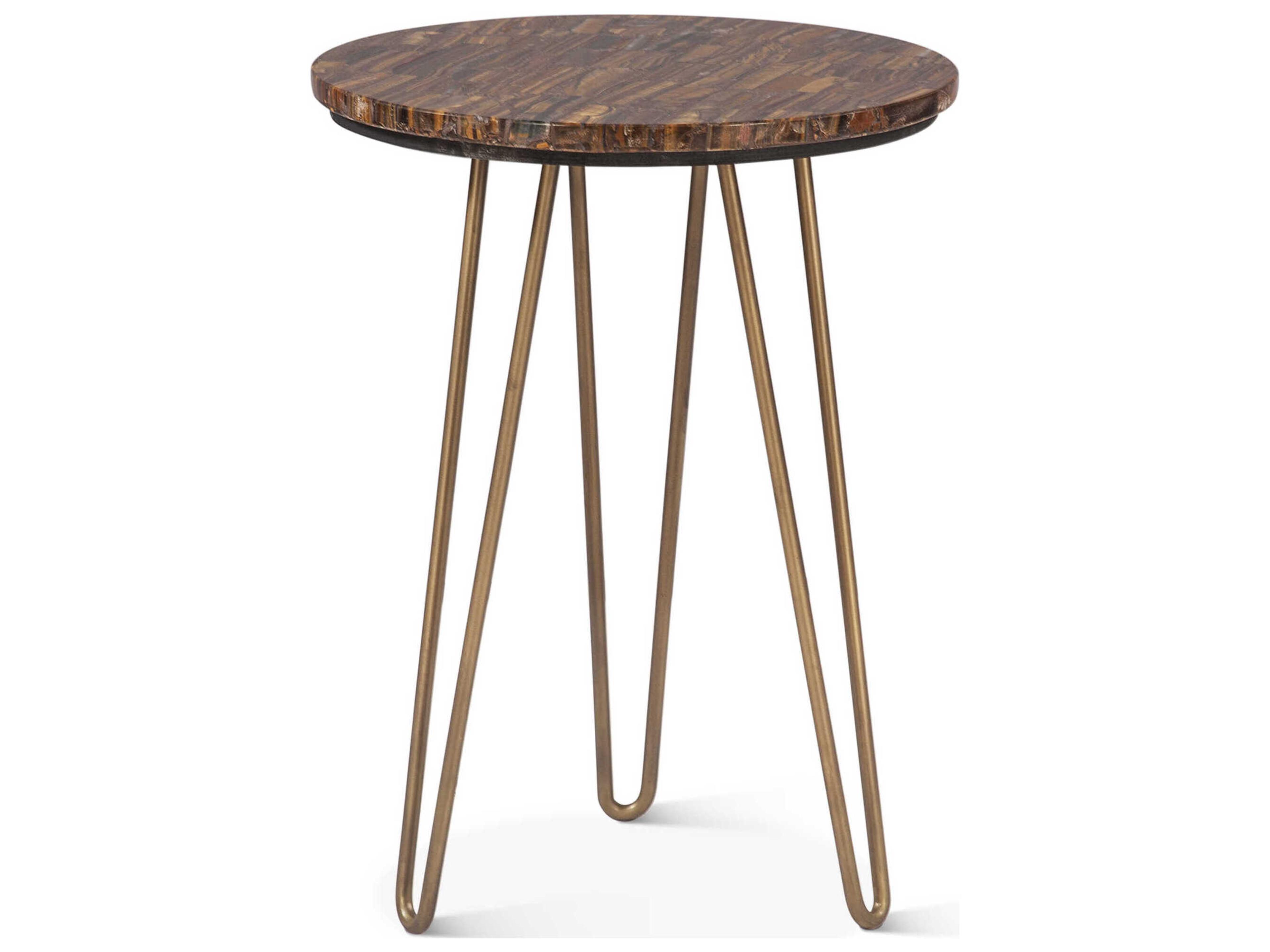 World Interiors Mumbai Round Stone End Table