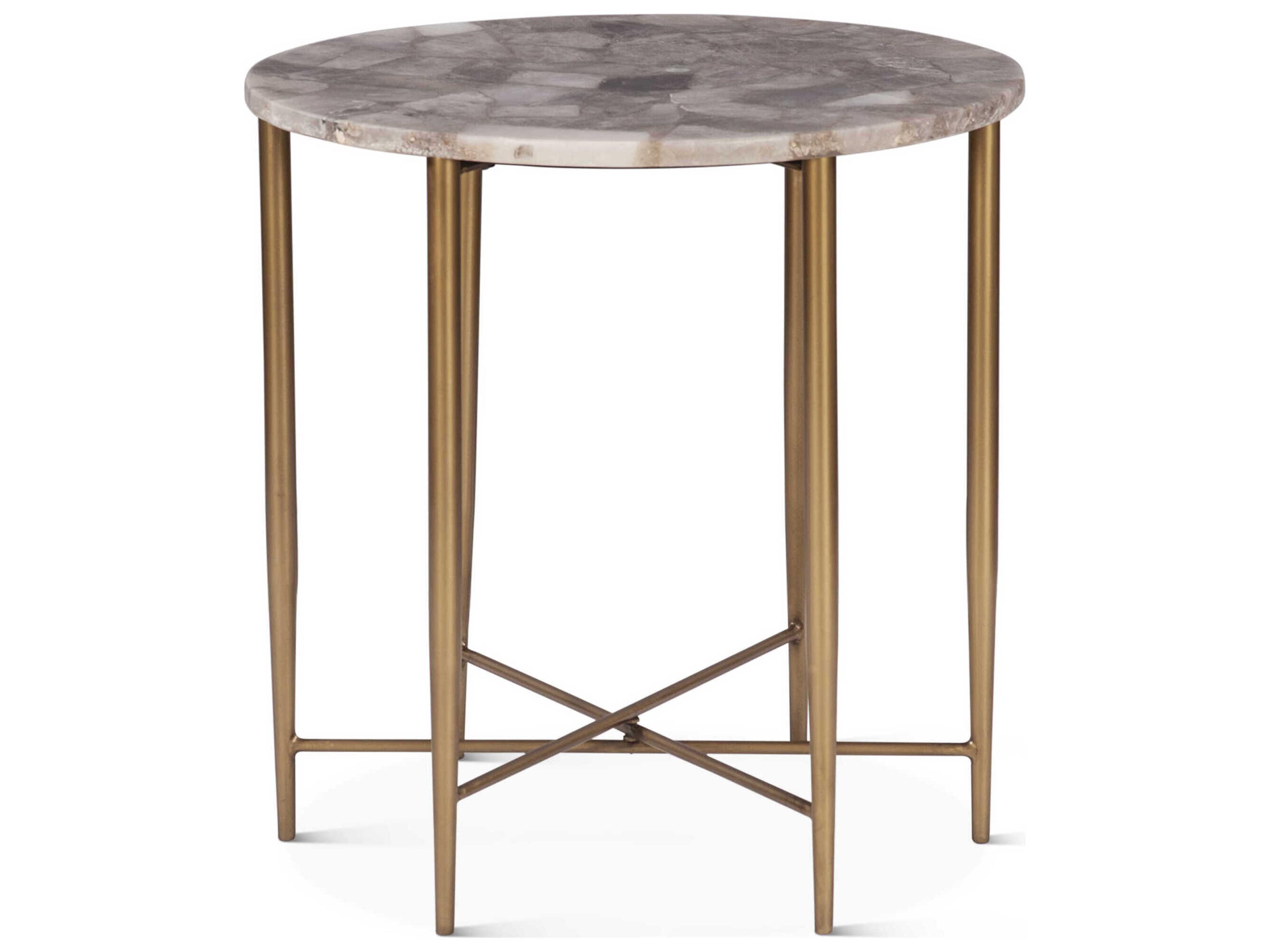 Mumbai Round Stone End Table