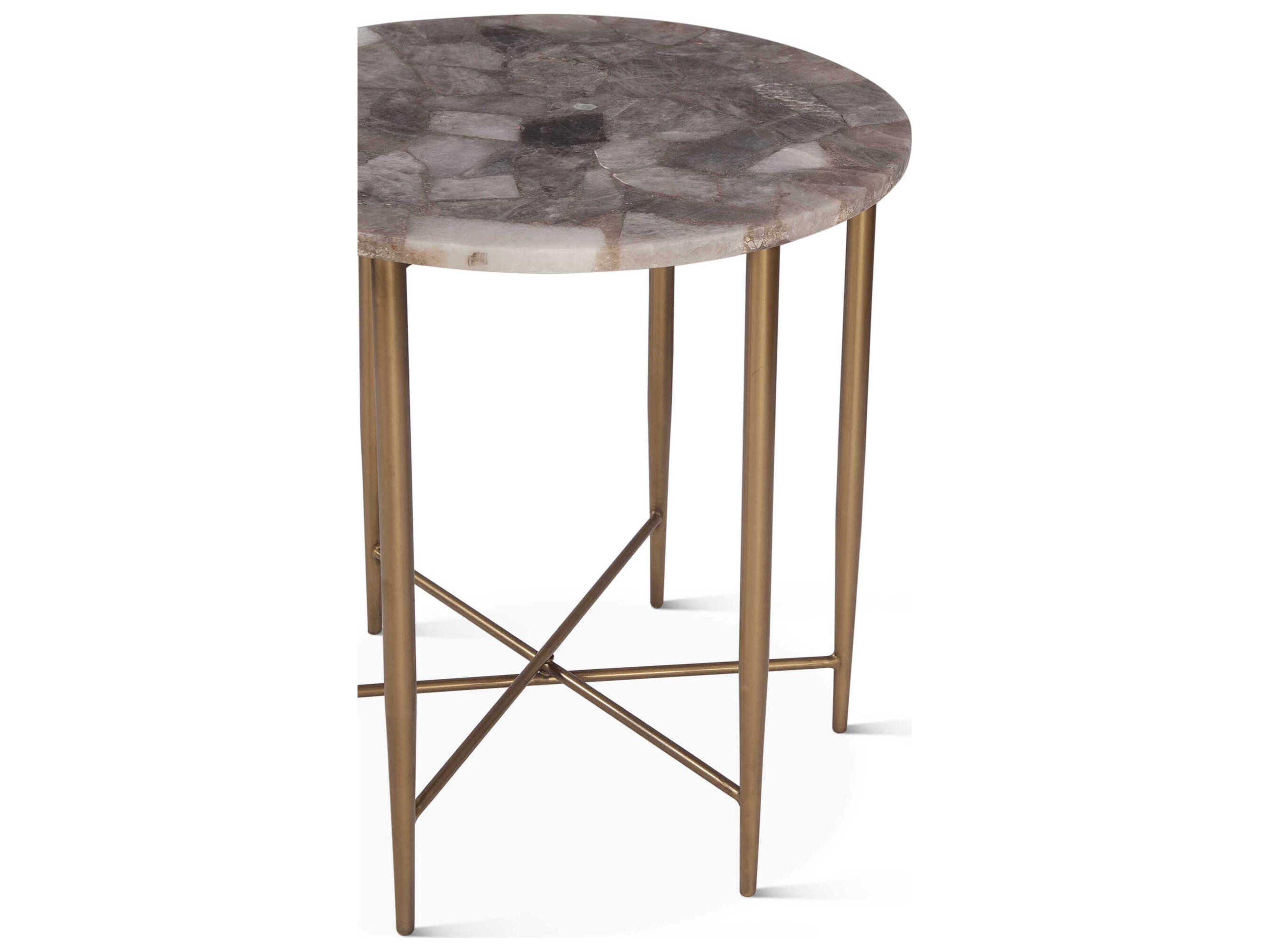 World Interiors Mumbai Round Stone End Table