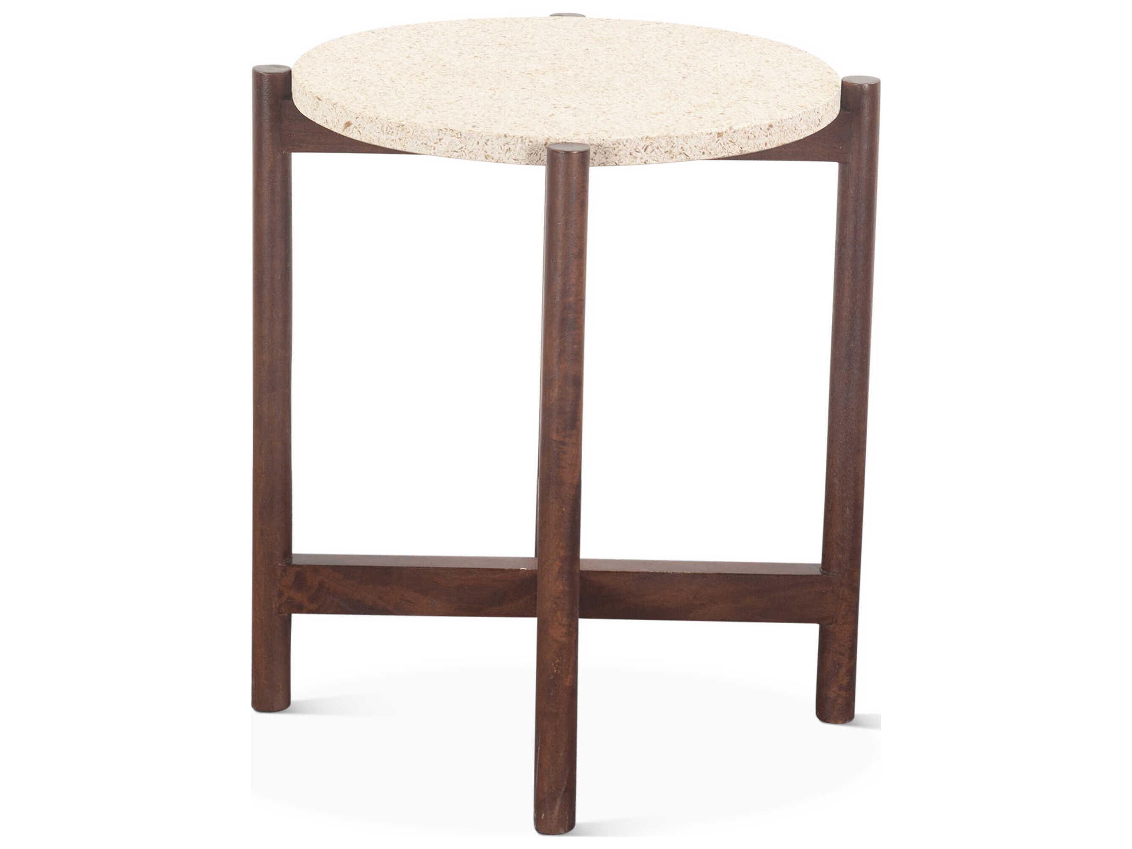 World Interiors Notion Round Marble End Table