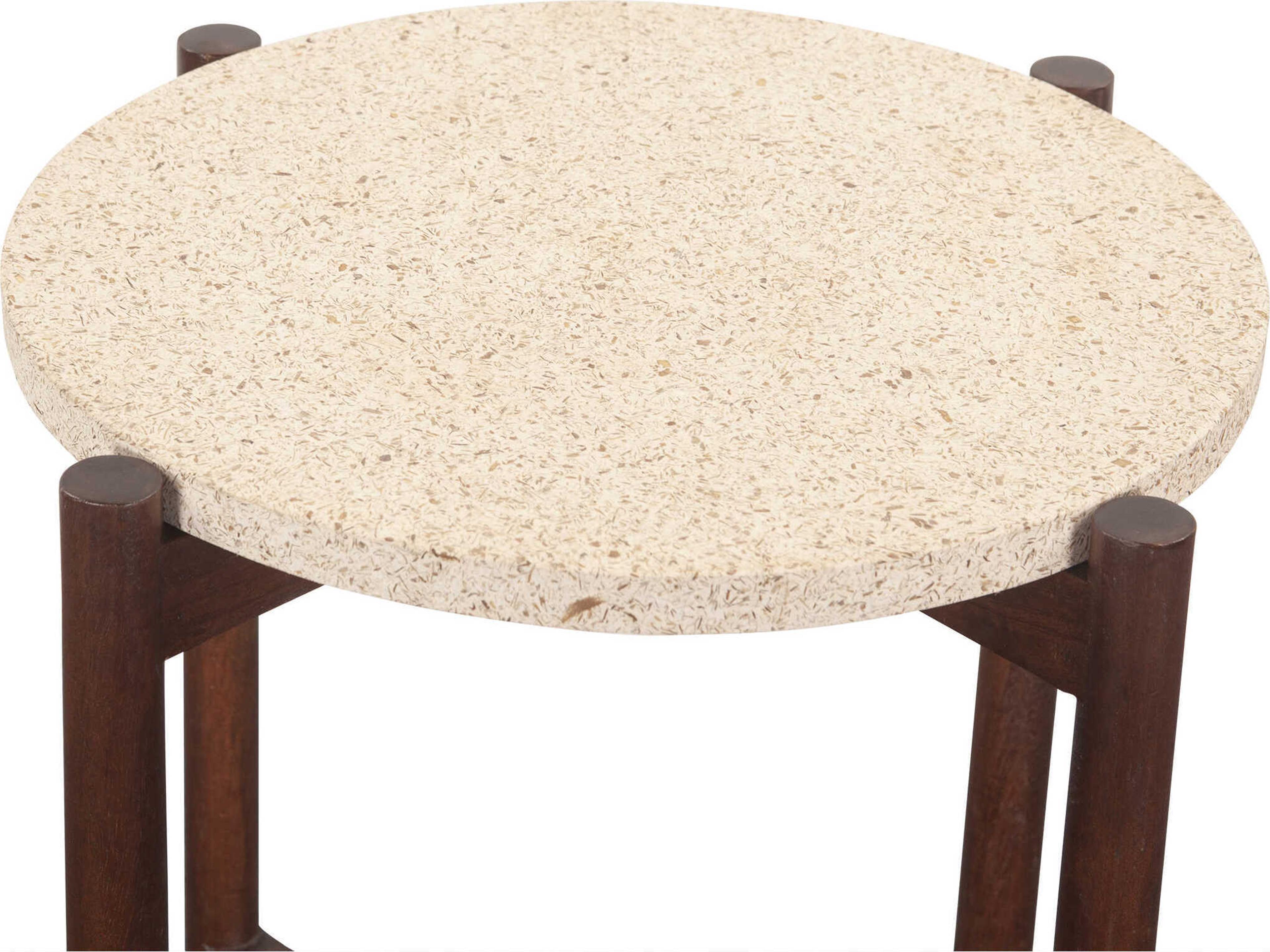 World Interiors Notion Round Marble End Table