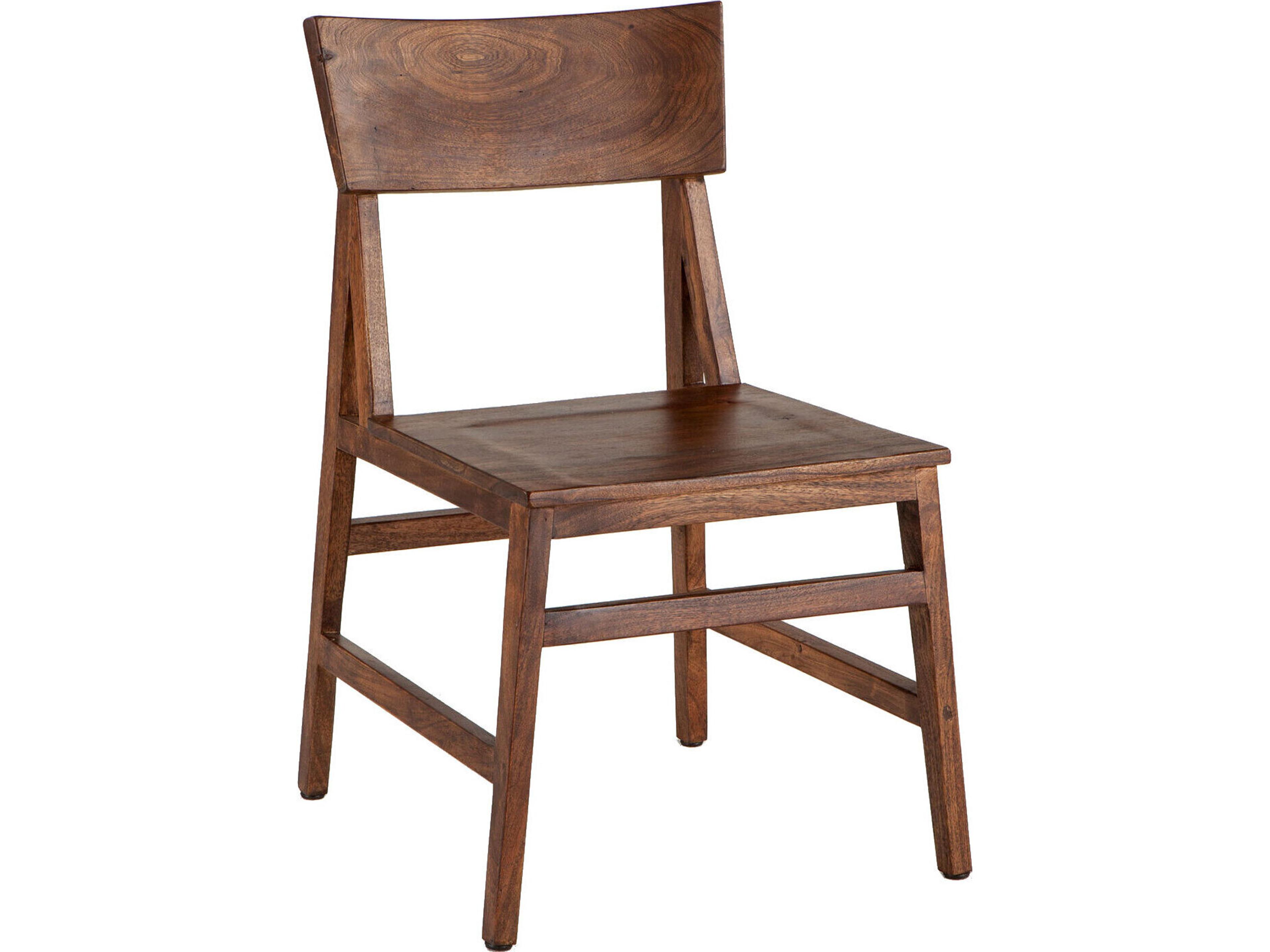 Nottingham Acacia Wood Dining Side Chair Set of 2 in Walnut Finish