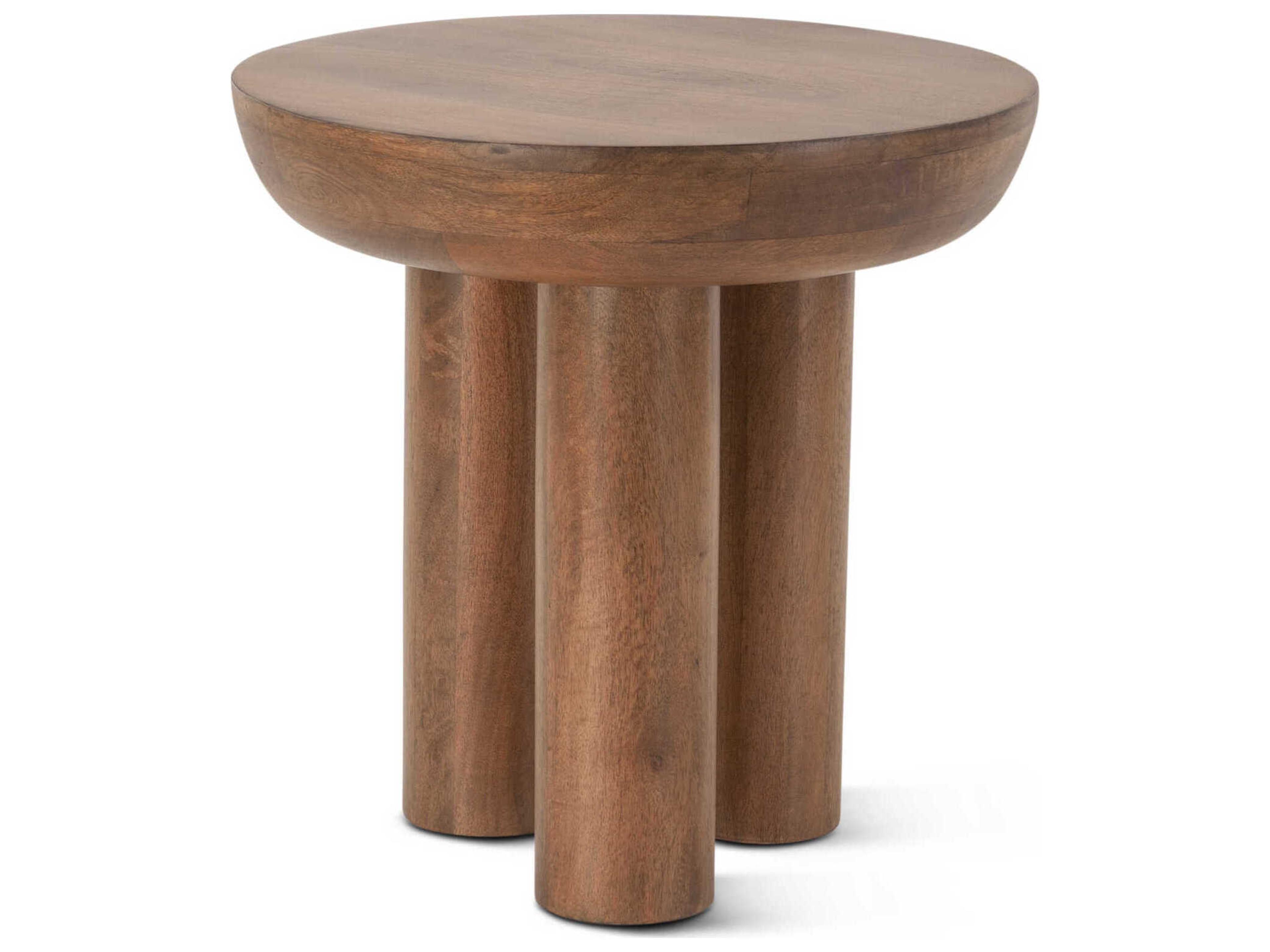 World Interiors Noto Round Wood End Table