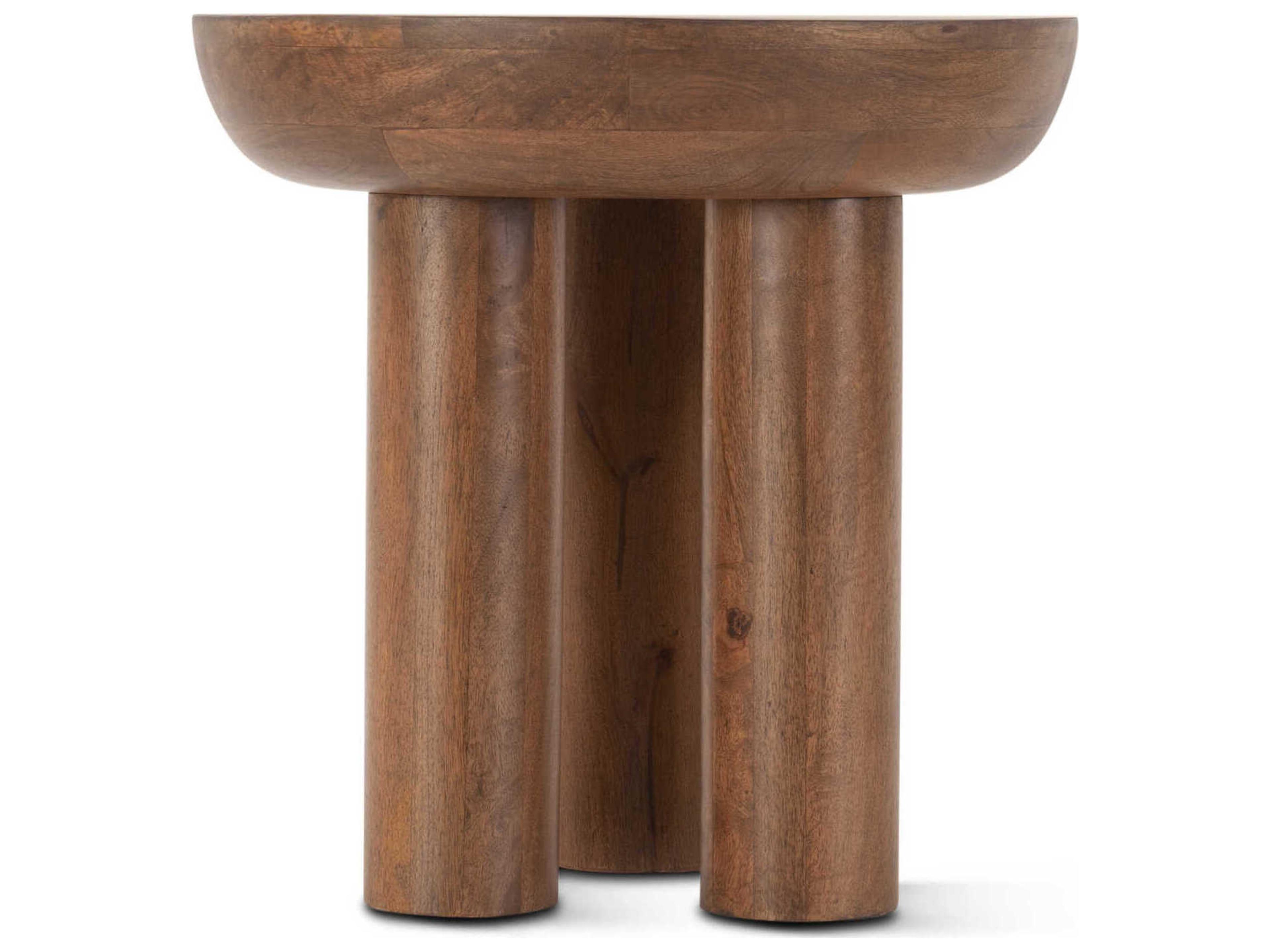 World Interiors Noto Round Wood End Table