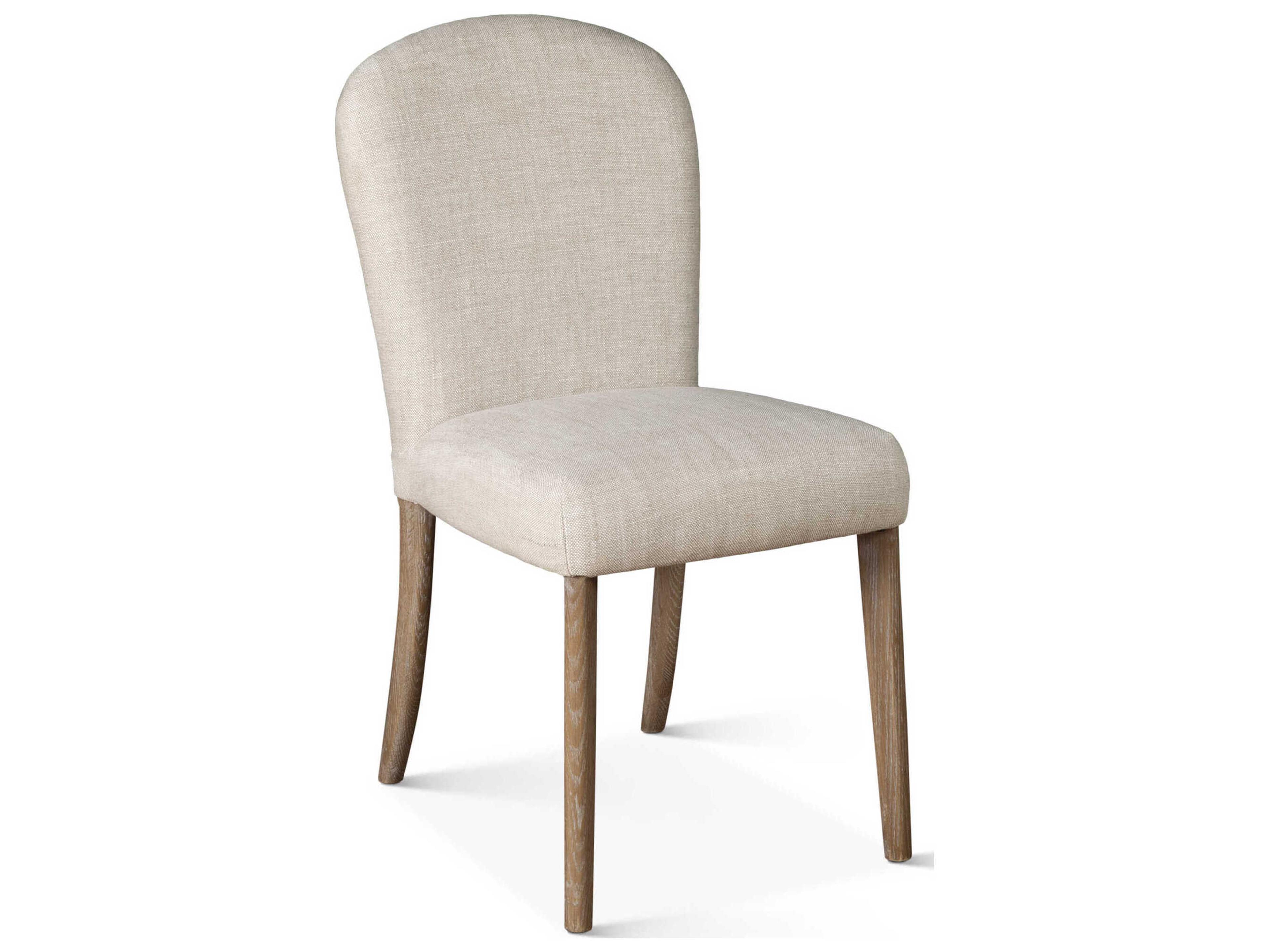 Olivia Solid Wood Natural Upholstered Armless Dining Chair