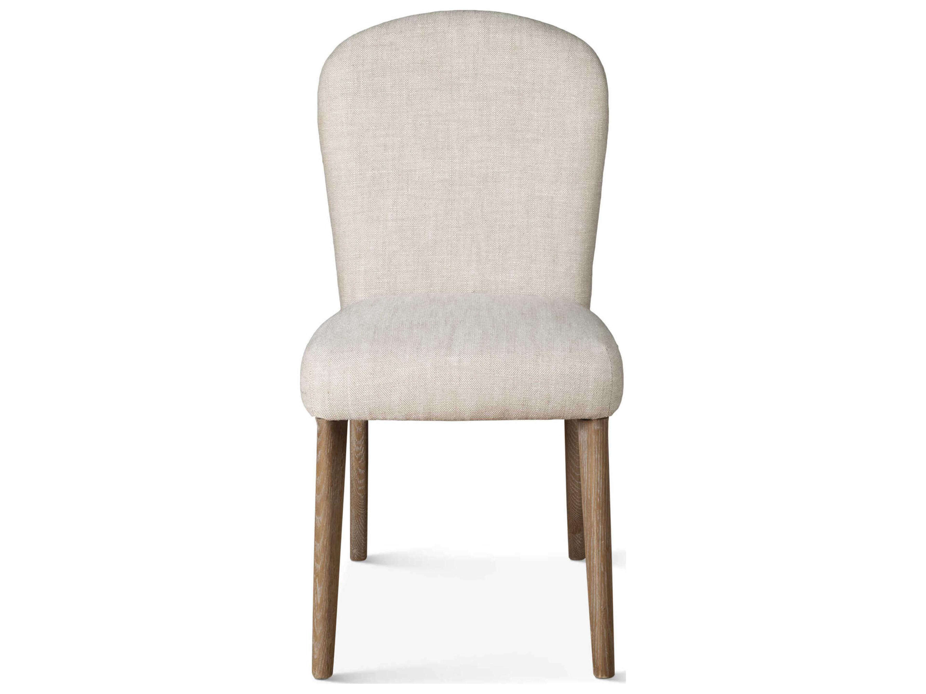 World Interiors Olivia Solid Wood Natural Upholstered Armless Dining Chair
