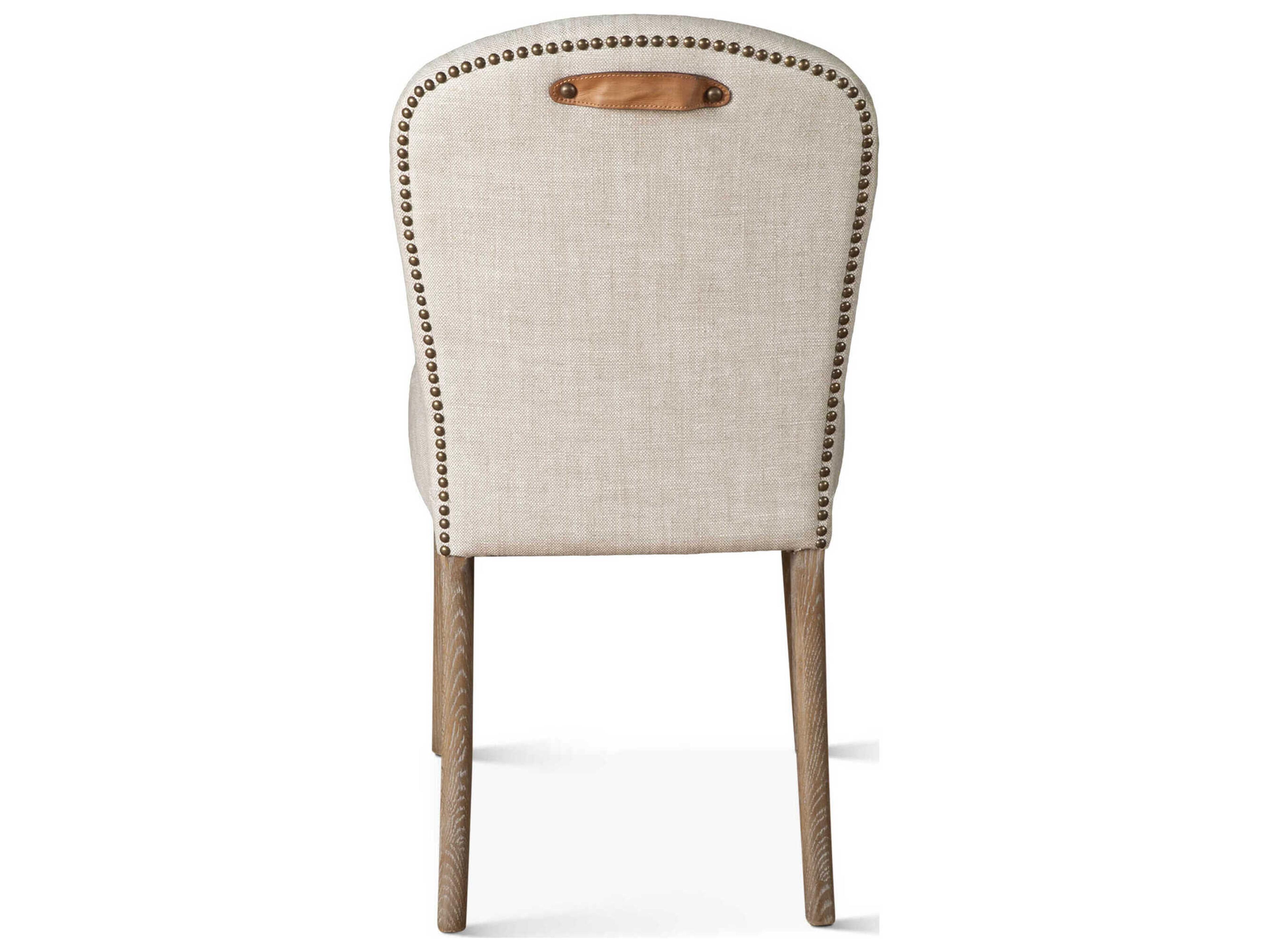 World Interiors Olivia Solid Wood Natural Upholstered Armless Dining Chair
