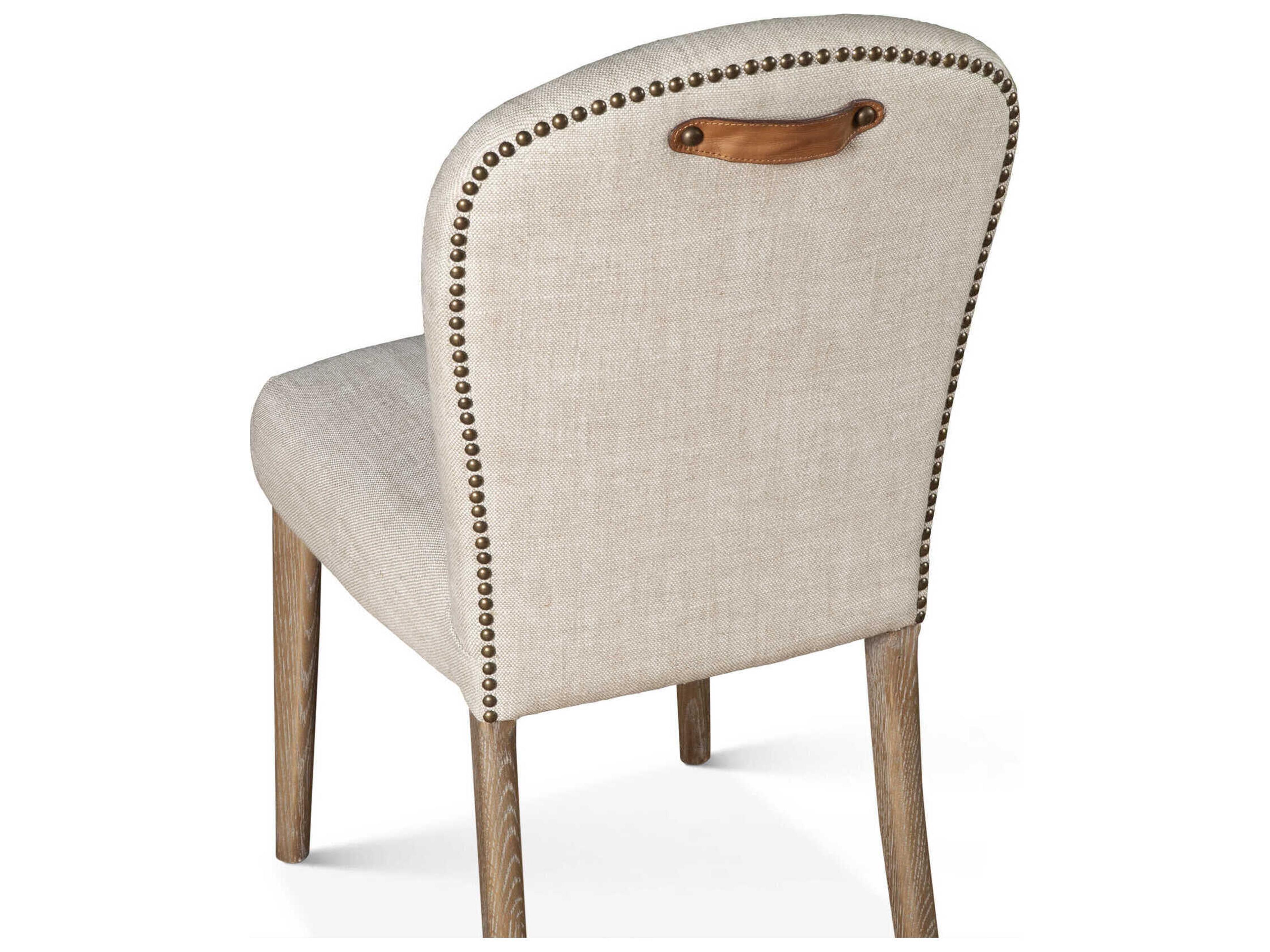 World Interiors Olivia Solid Wood Natural Upholstered Armless Dining Chair
