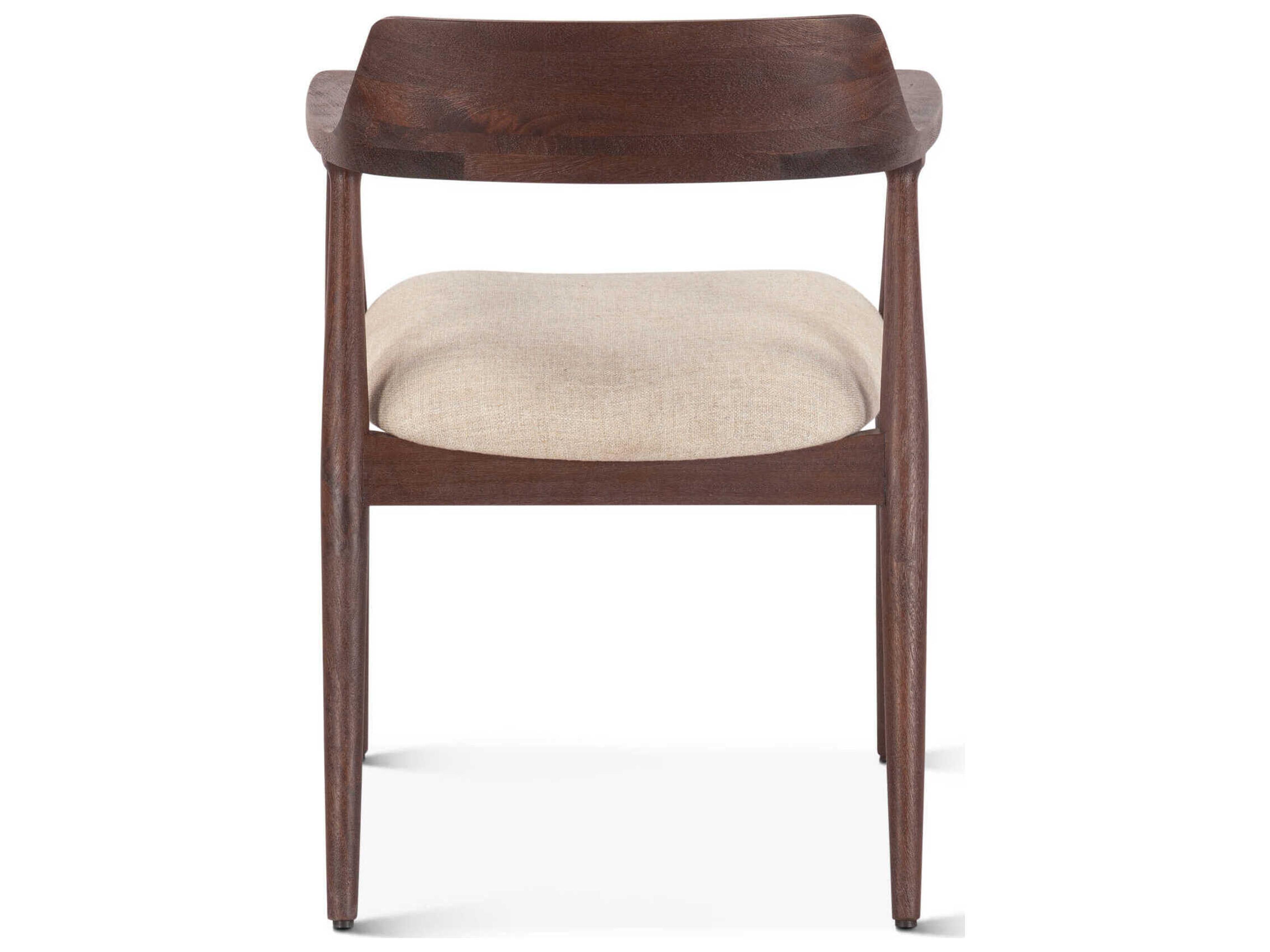 World Interiors Oxford Mango Wood Brown Upholstered Arm Dining Chair