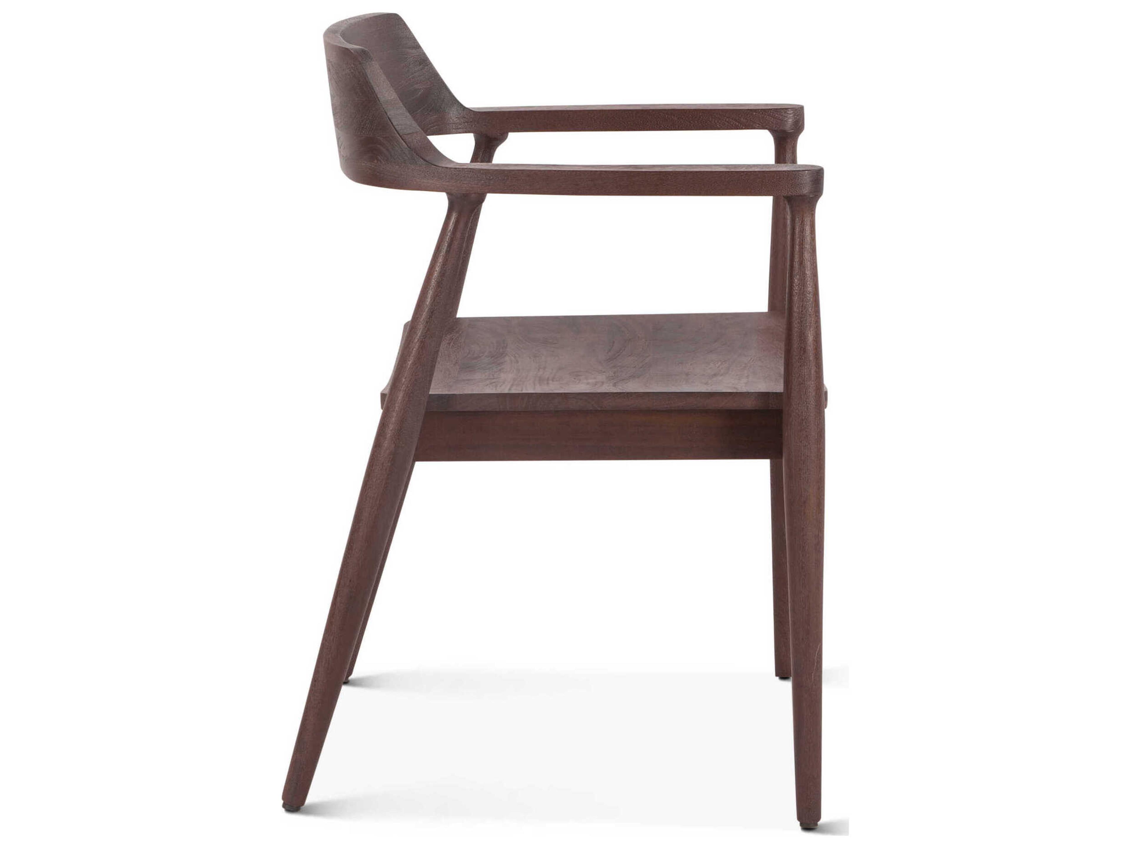 World Interiors Oxford Mango Wood Brown Arm Dining Chair