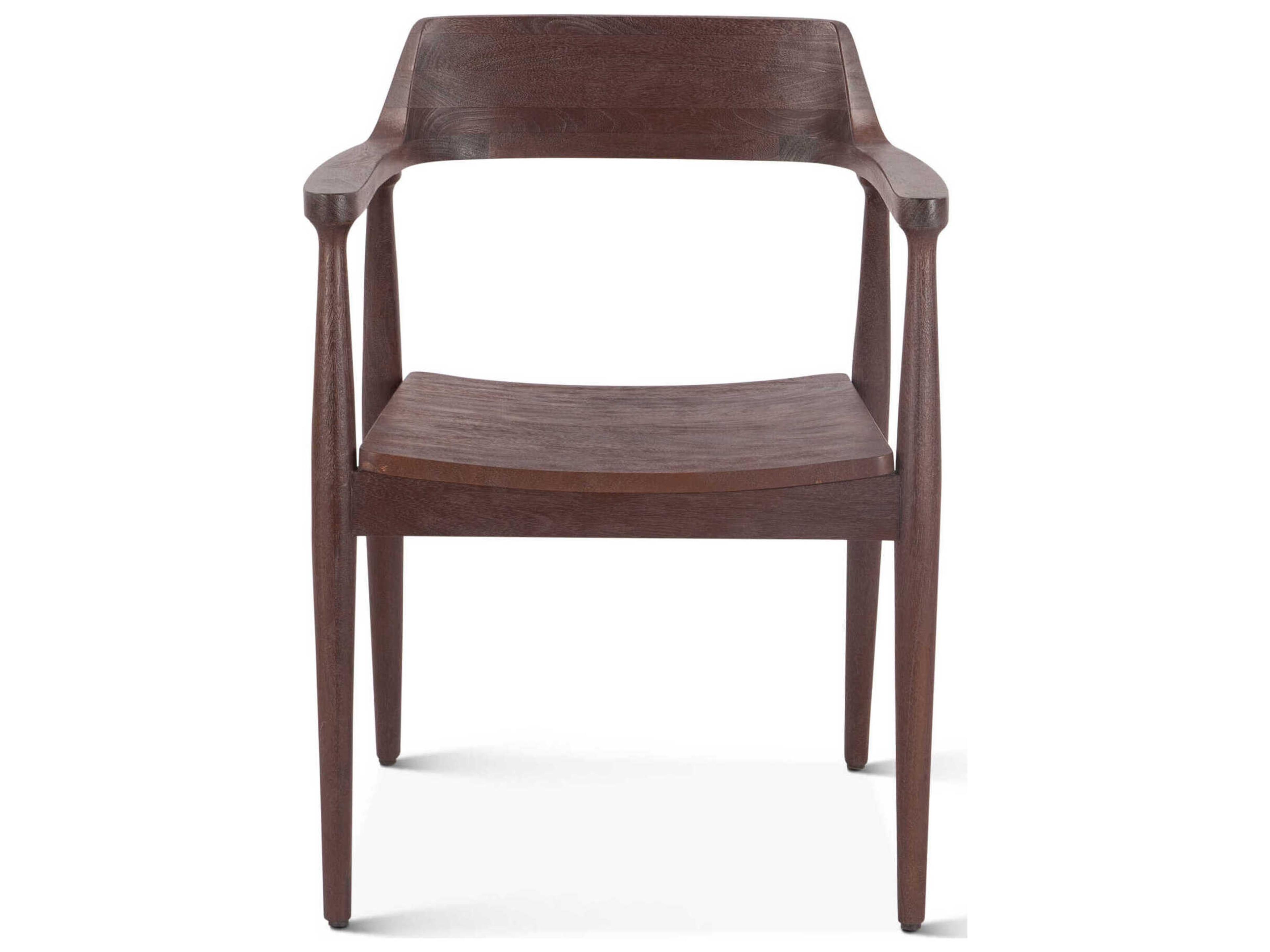 World Interiors Oxford Mango Wood Brown Arm Dining Chair