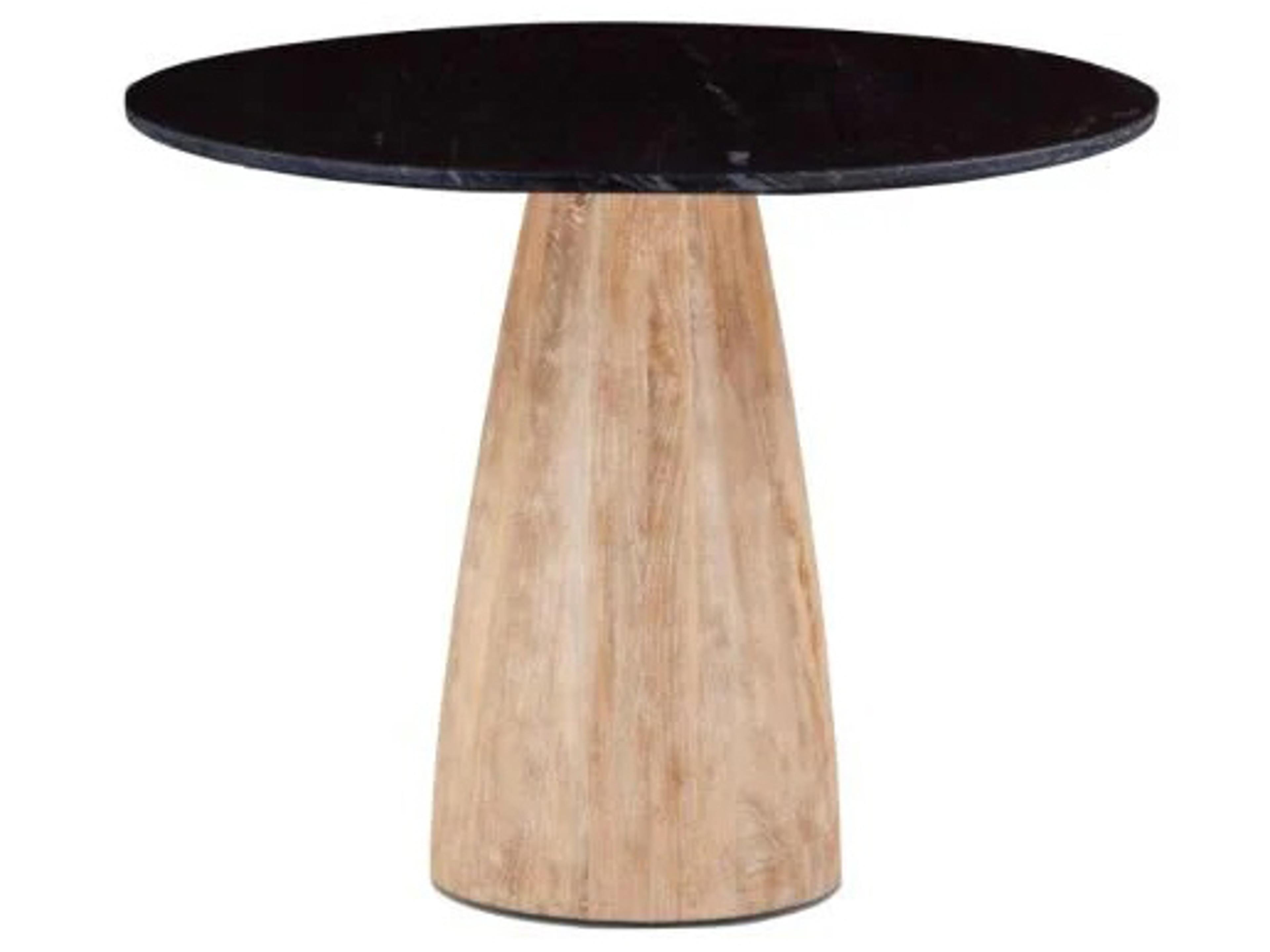 Palm Desert Round Marble Whitewash Dining Table