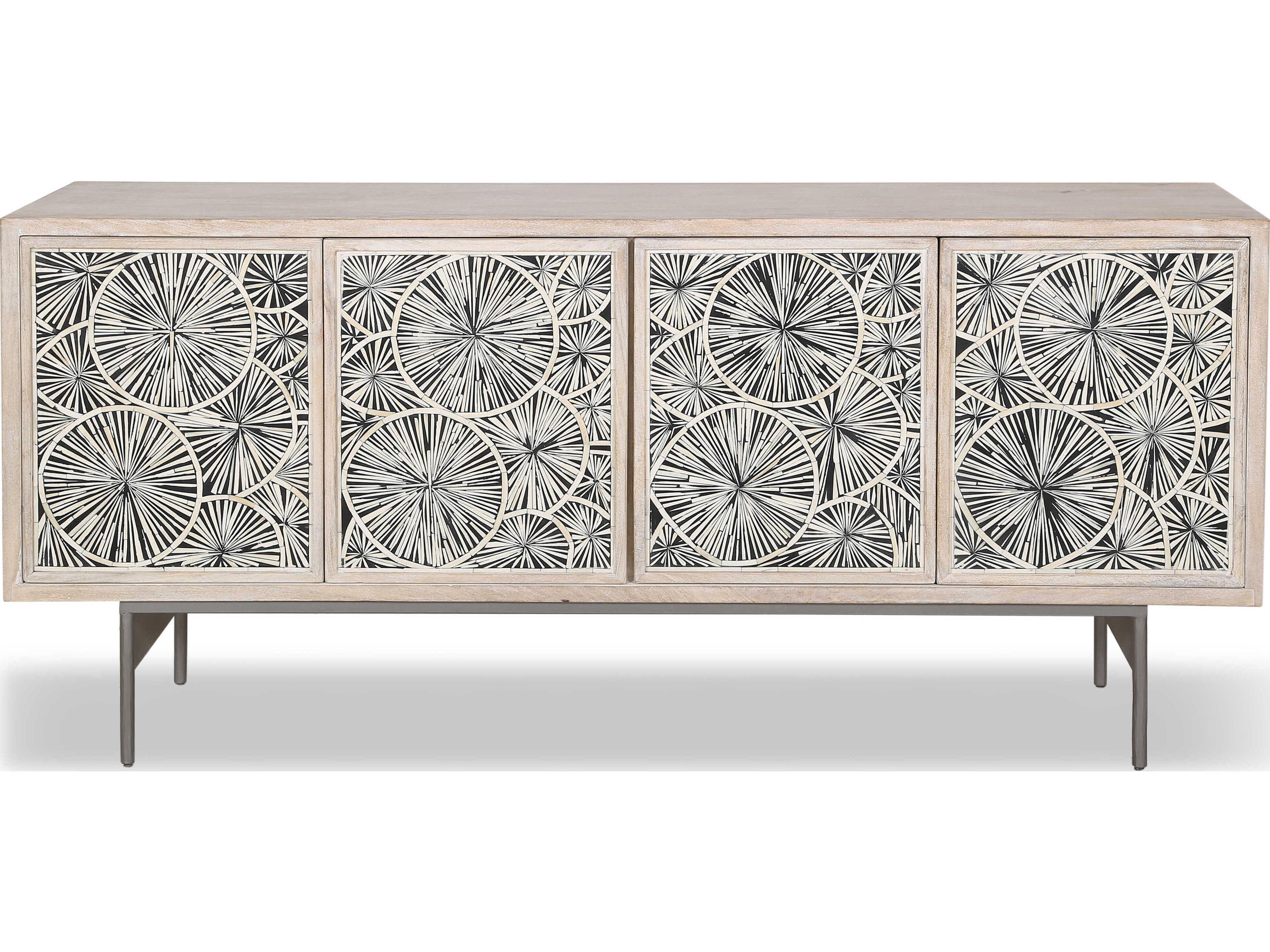 Palm Desert 67" Mango Wood White Wash Sideboard