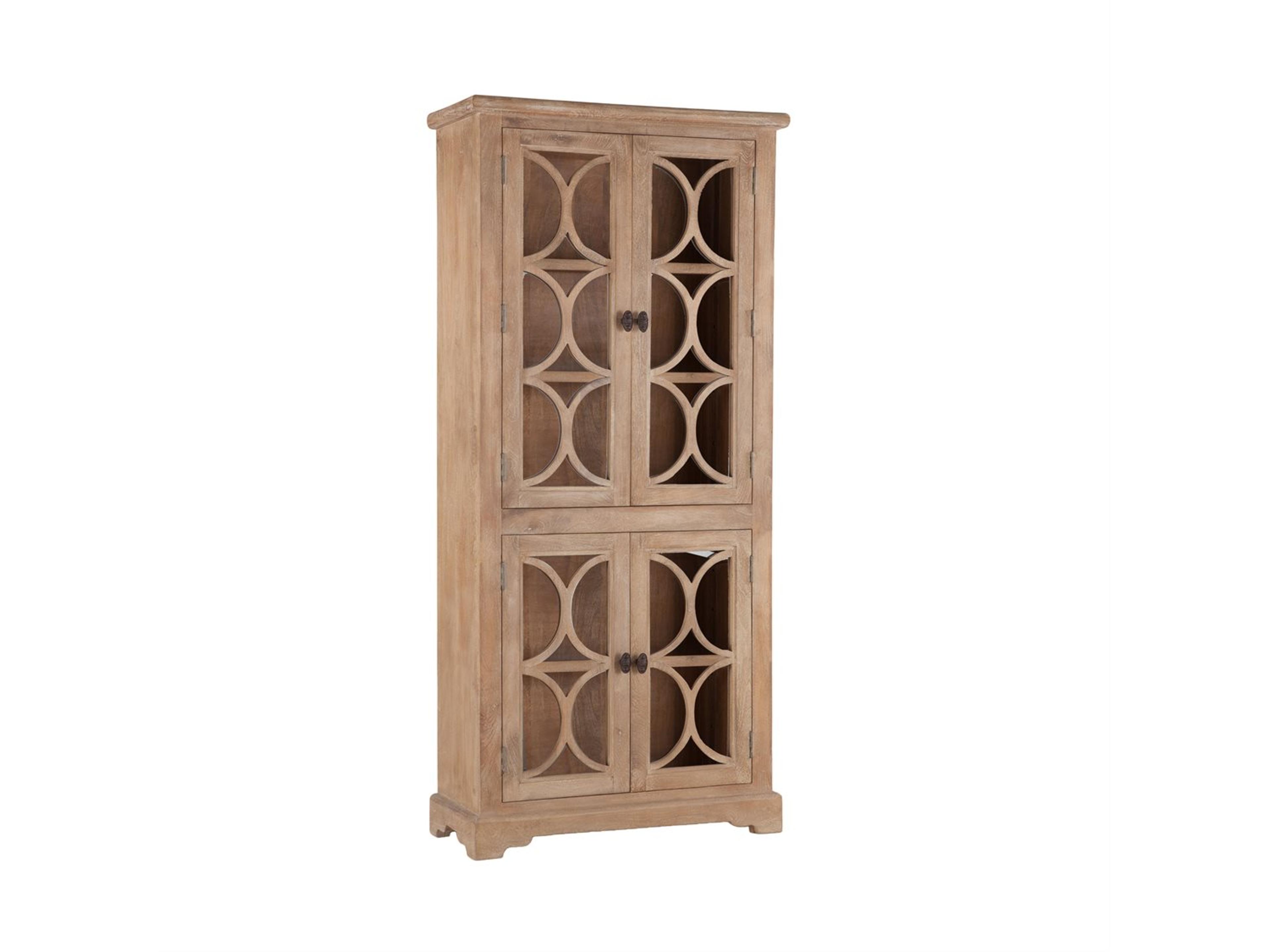 Pengrove Mango Wood Antique Oak Display Cabinet