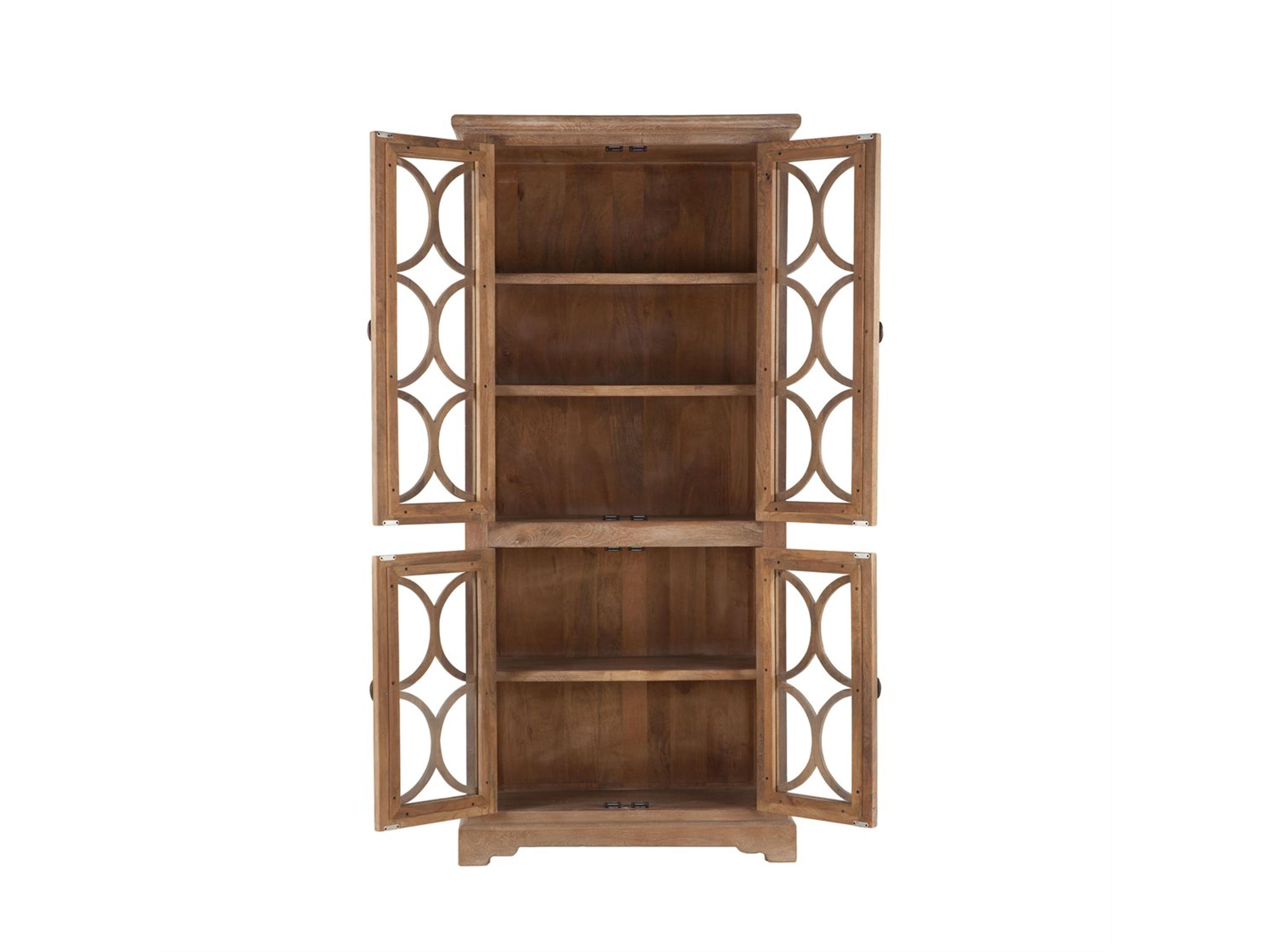 World Interiors Pengrove Mango Wood Antique Oak Display Cabinet