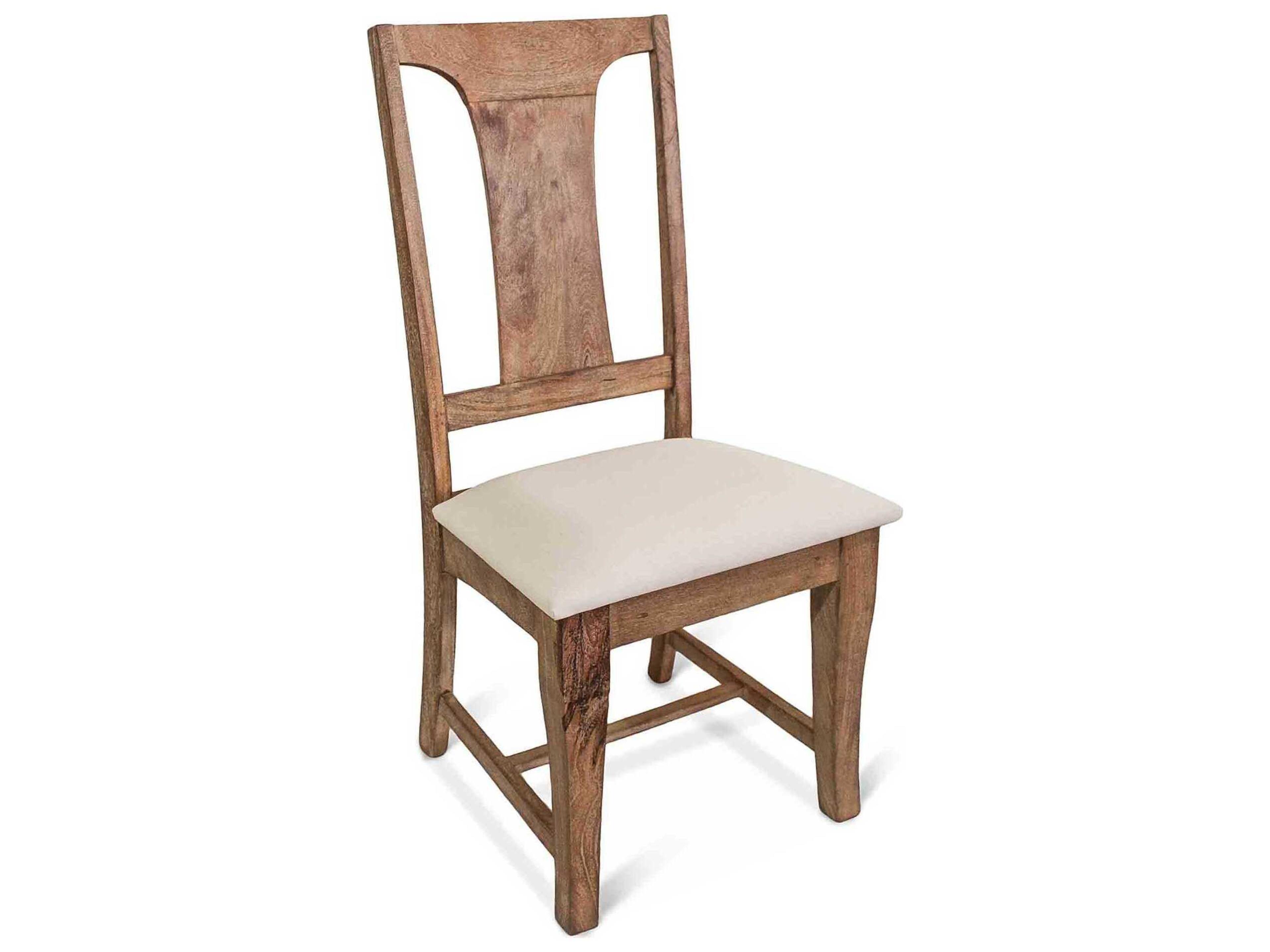 Pengrove Mango Wood Beige Upholstered Armless Dining Chair