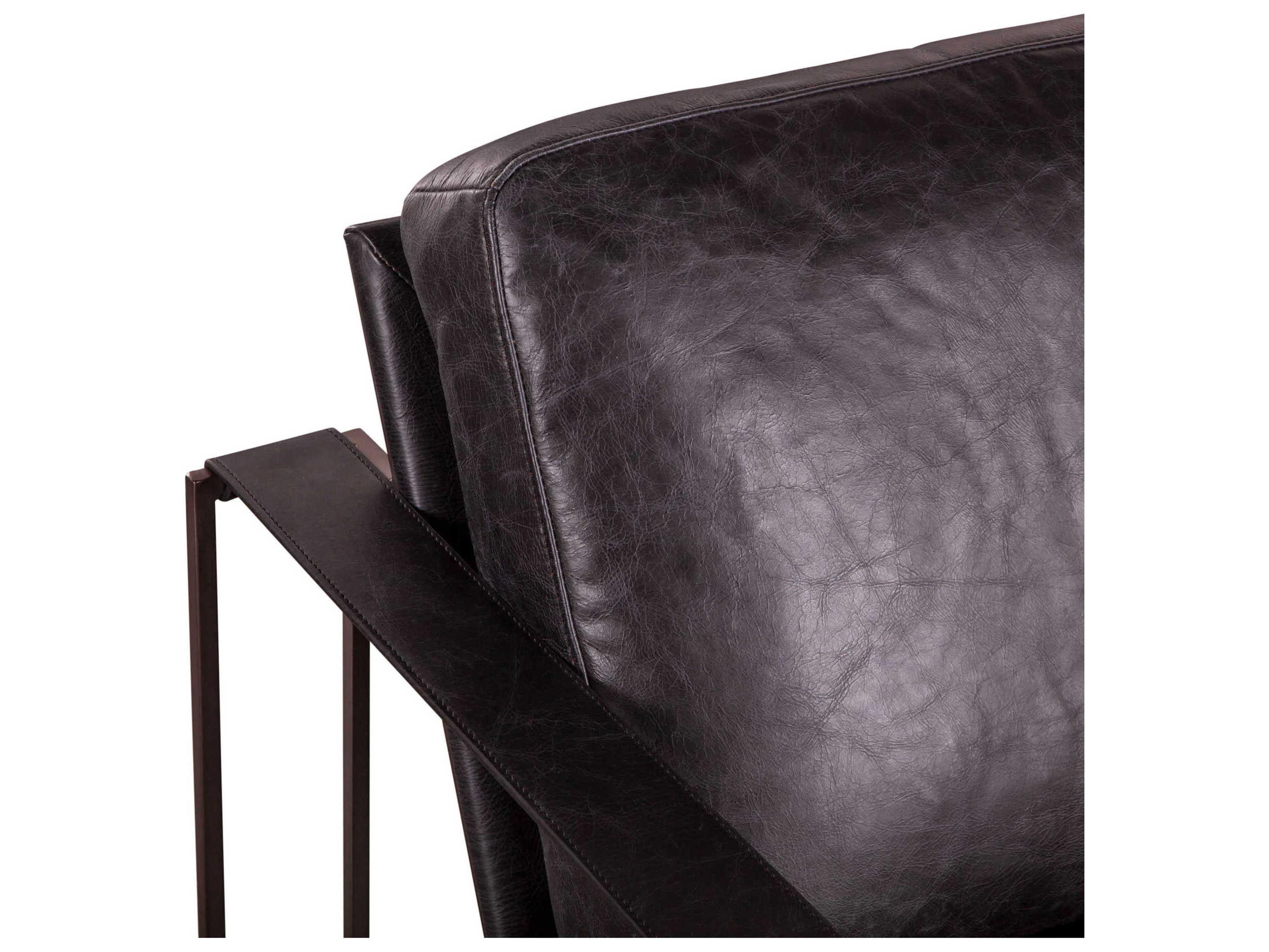 World Interiors Portlando Black Leather Accent Chair