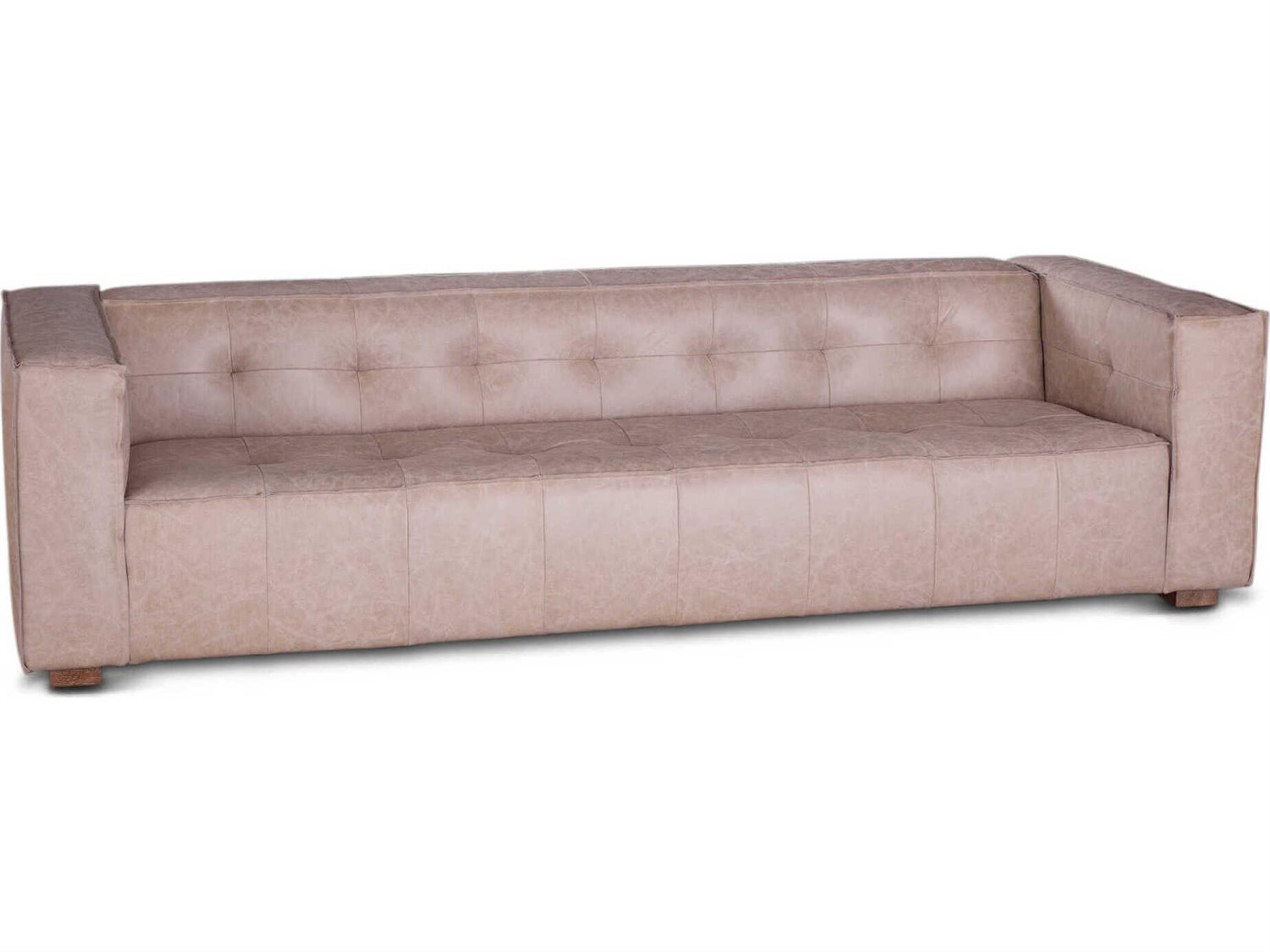 Portia Italian Cream Beige Leather Sofa