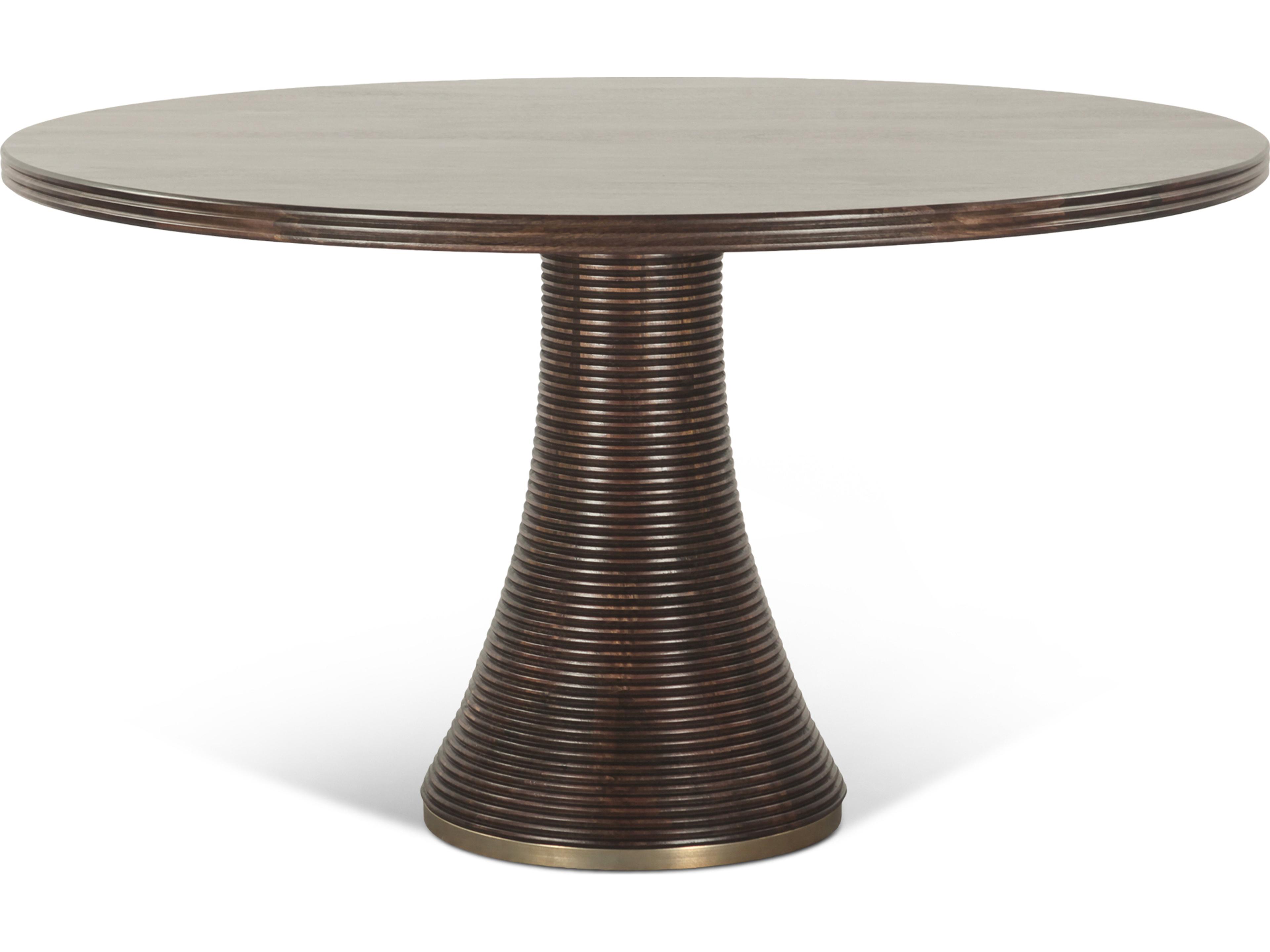 Provence Round Wood Dark Walnut Dining Table