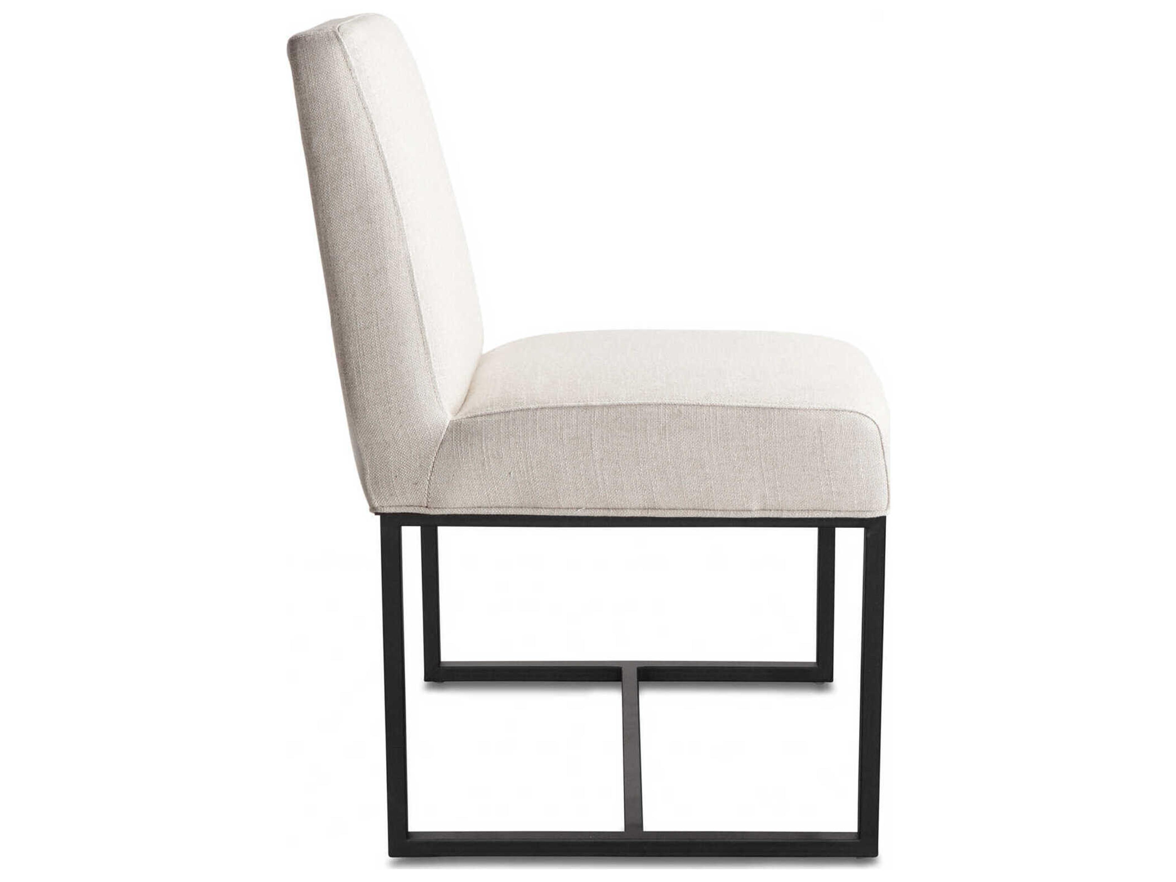 World Interiors Rebel Birch Wood White Upholstered Armless Dining Chair