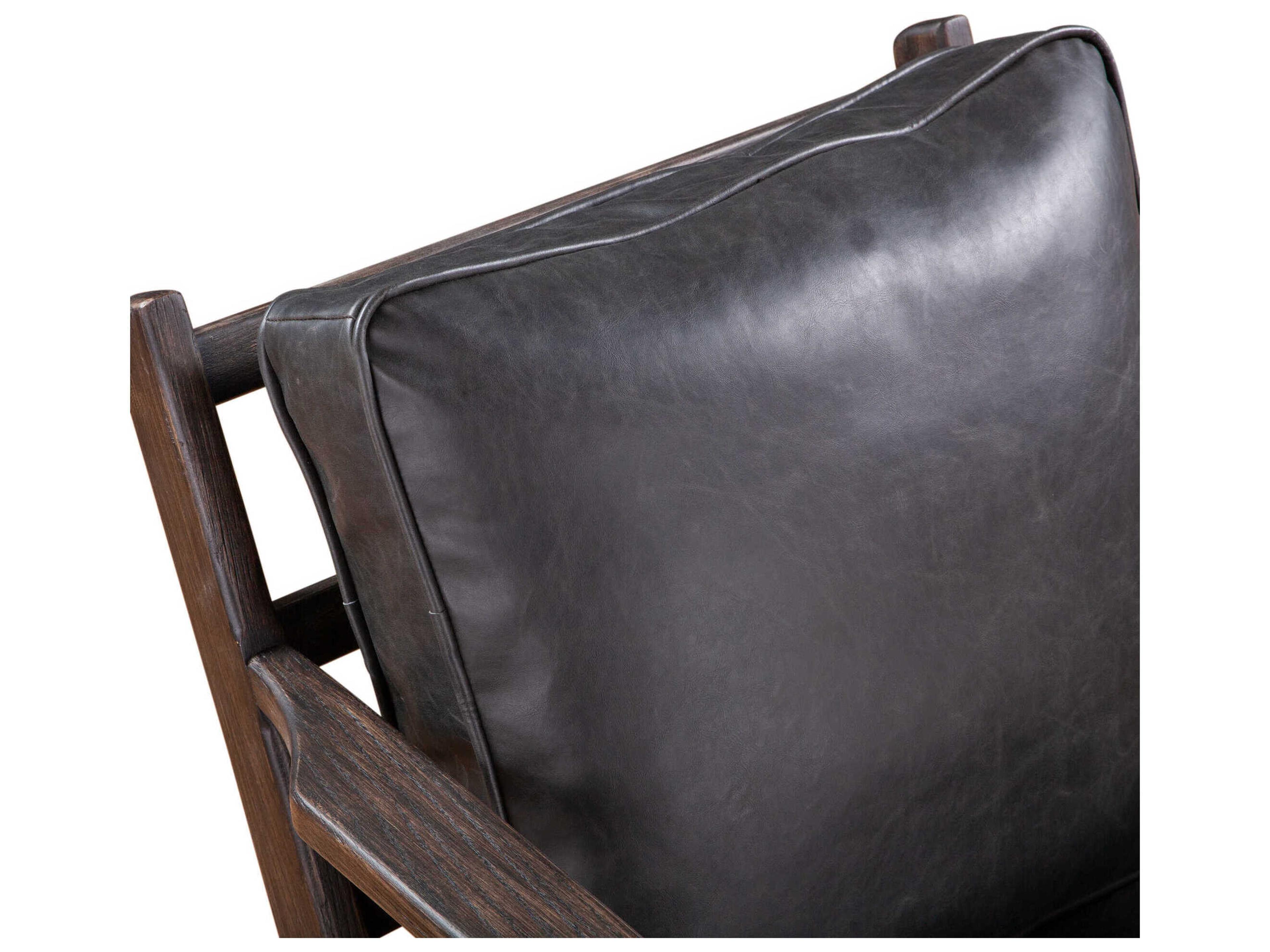 World Interiors Robert Black Leather Accent Chair