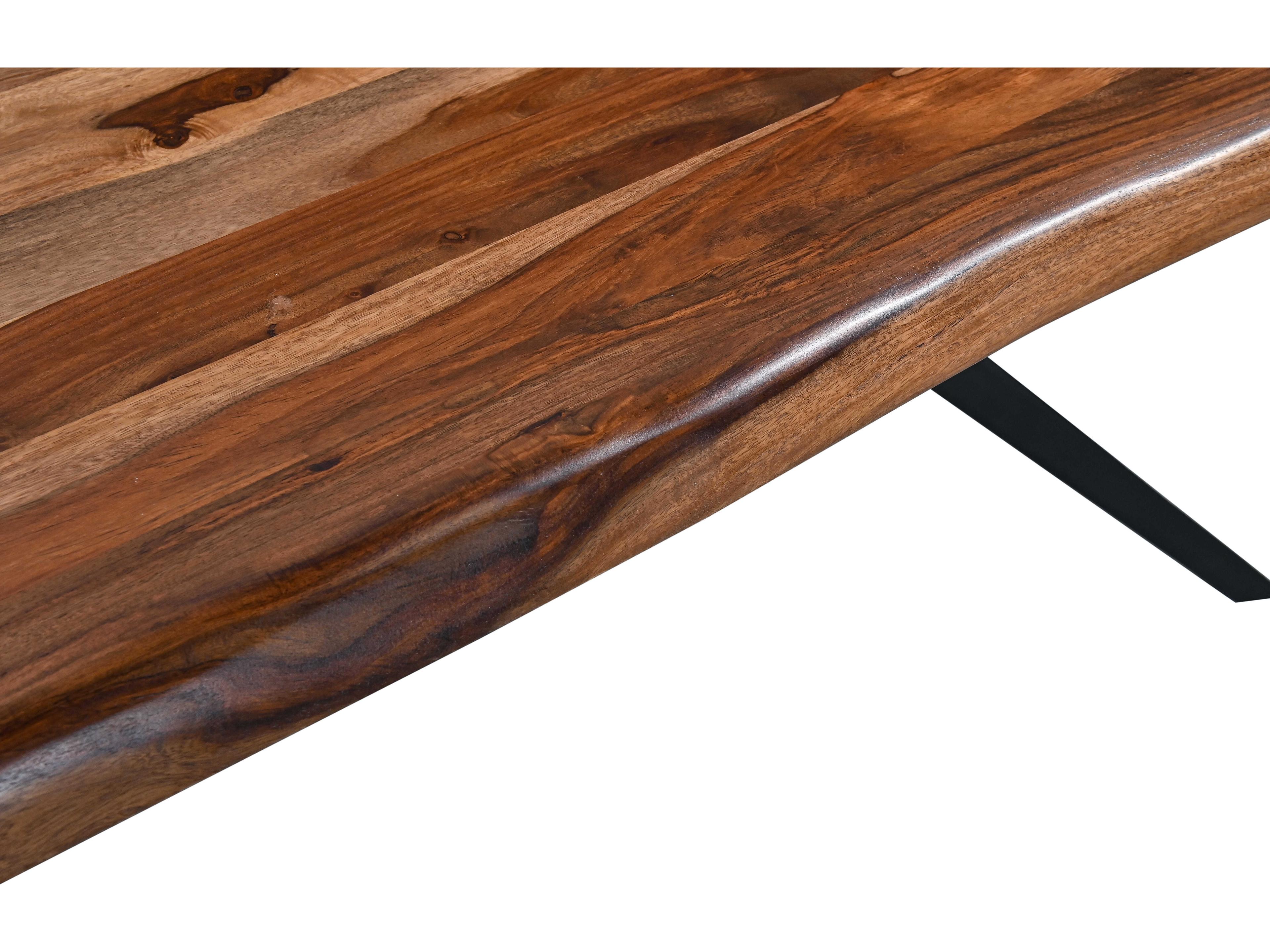 World Interiors Rosewood Rectangular Wood Natural Sheesham Dining Table