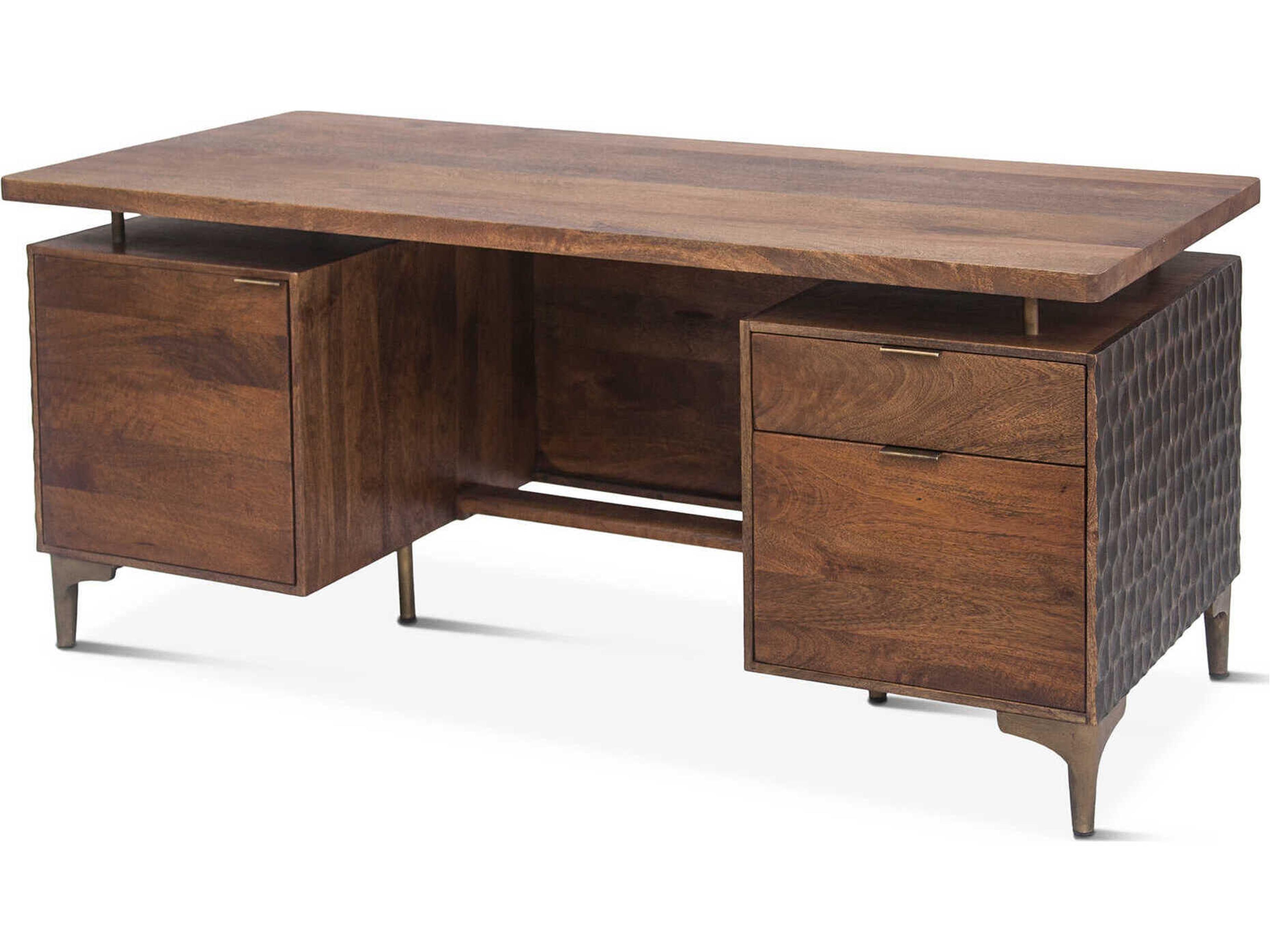 Vallarta Two Tone Bronze Brown Mango Wood Secretary Desk