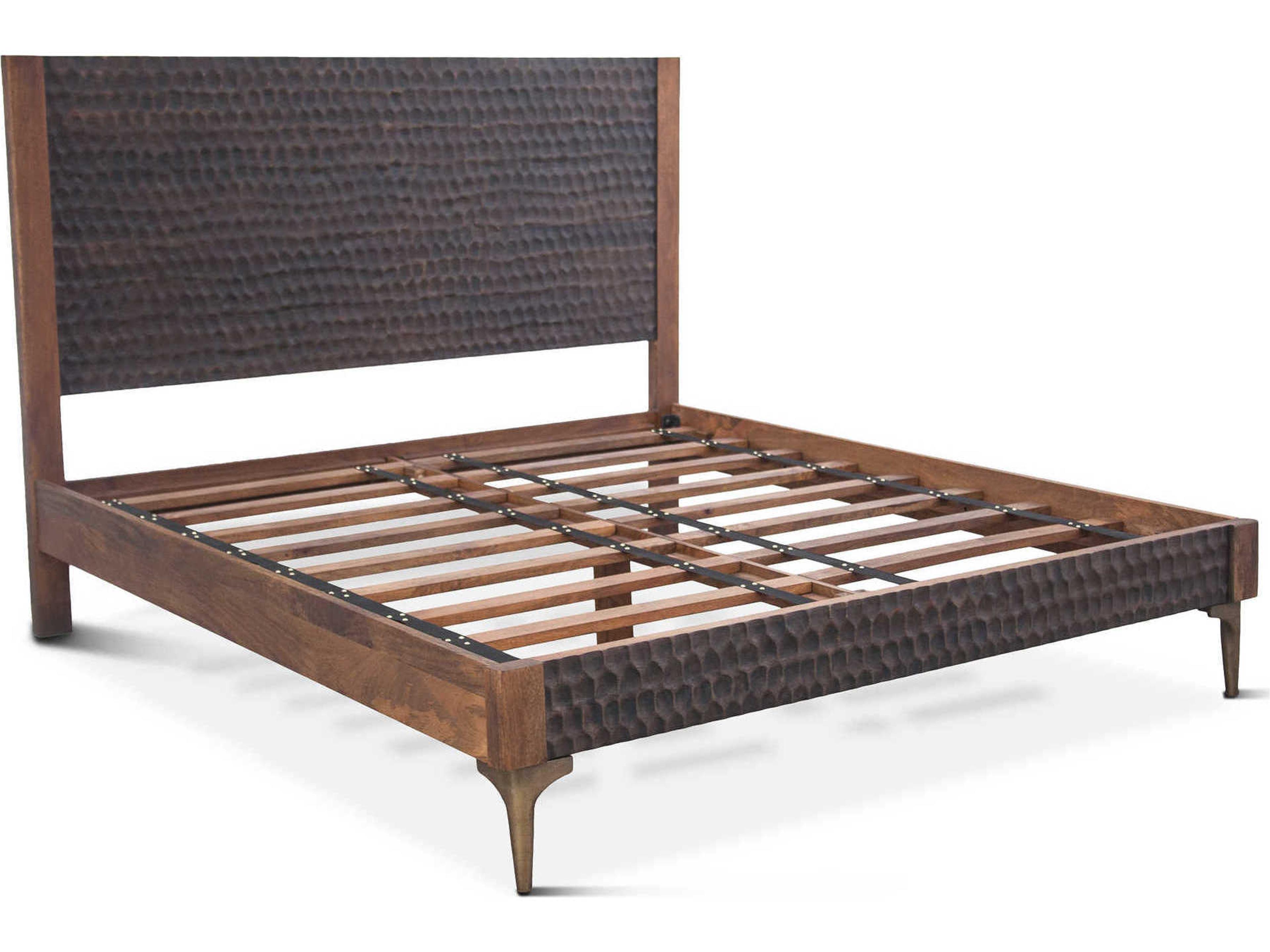 Vallarta Two Tone Brown Bronze Mango Wood Queen Platform Bed
