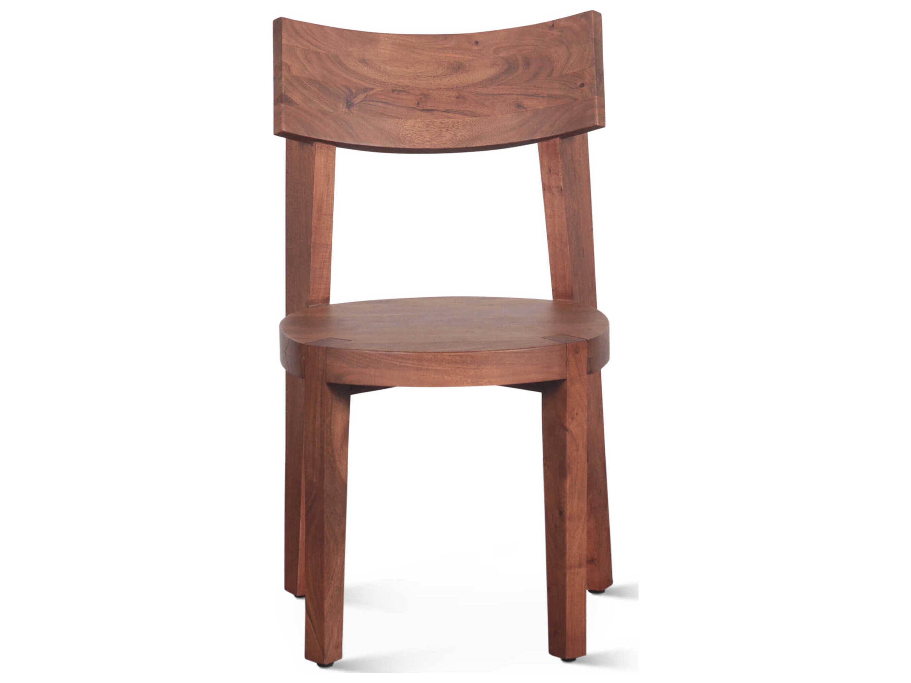 World Interiors Yarrow Acacia Wood Brown Armless Dining Chair