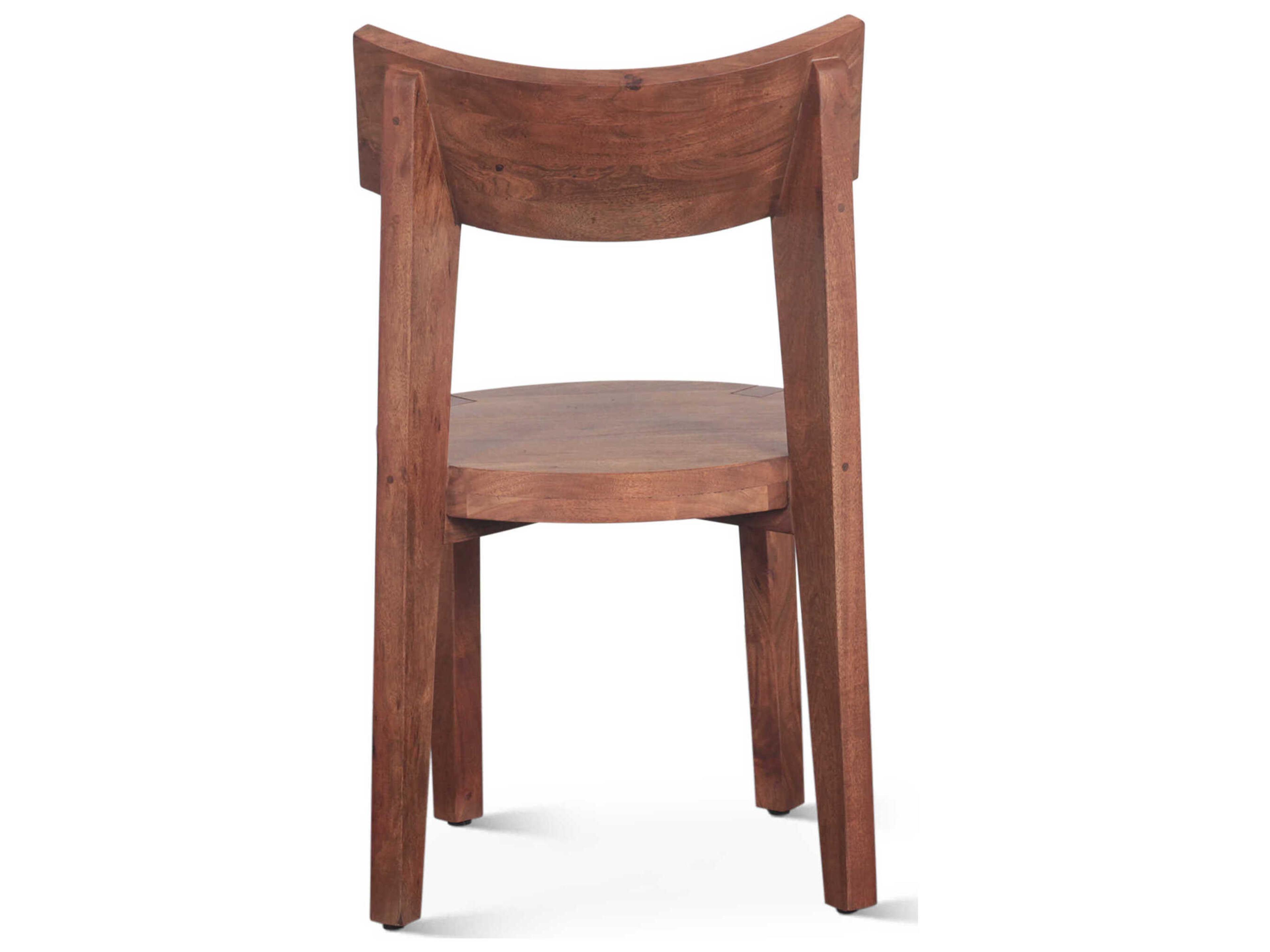 World Interiors Yarrow Acacia Wood Brown Armless Dining Chair