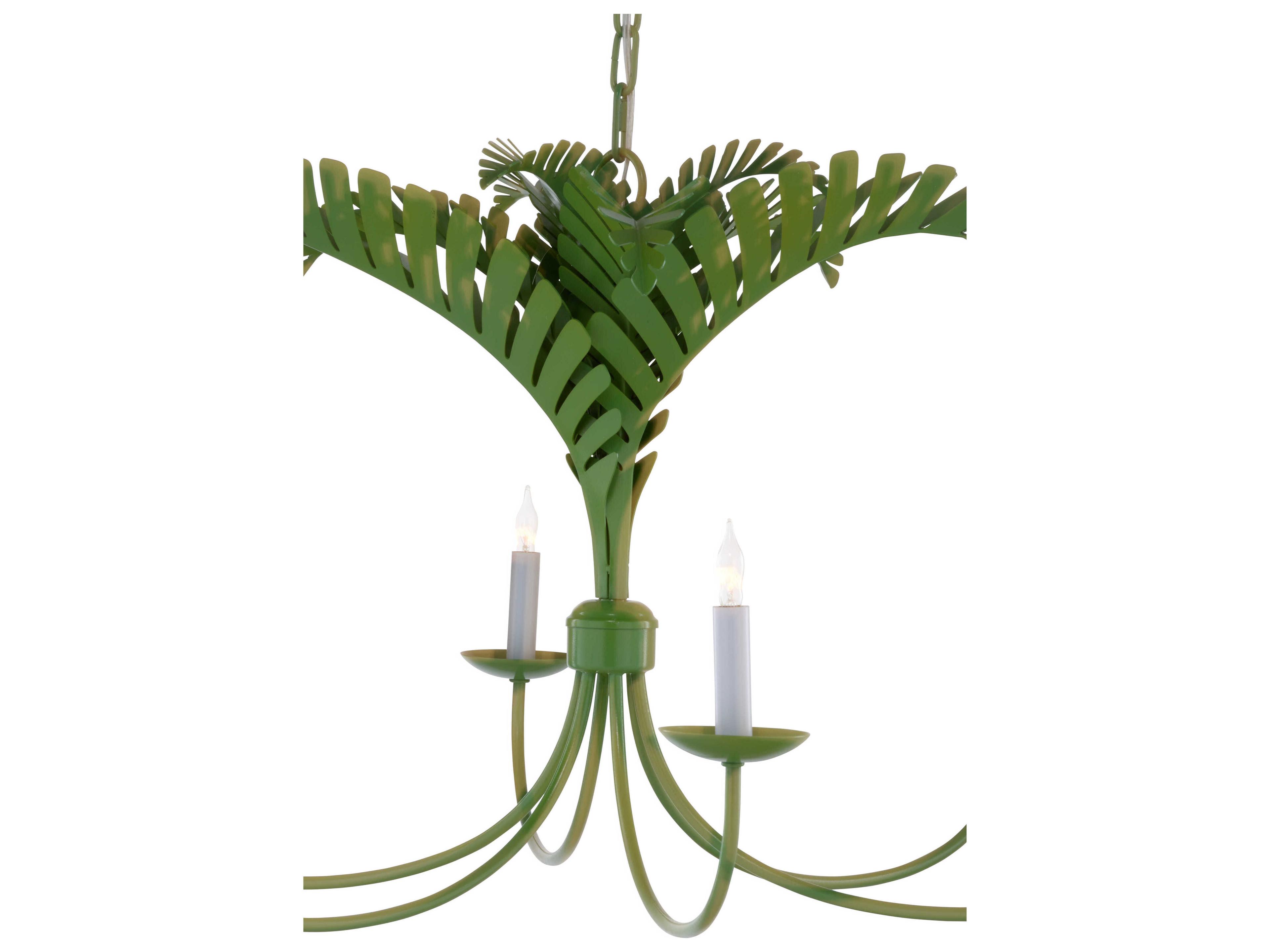 Wildwood Royal Palm 6-Light Spring Green Candelabra Chandelier