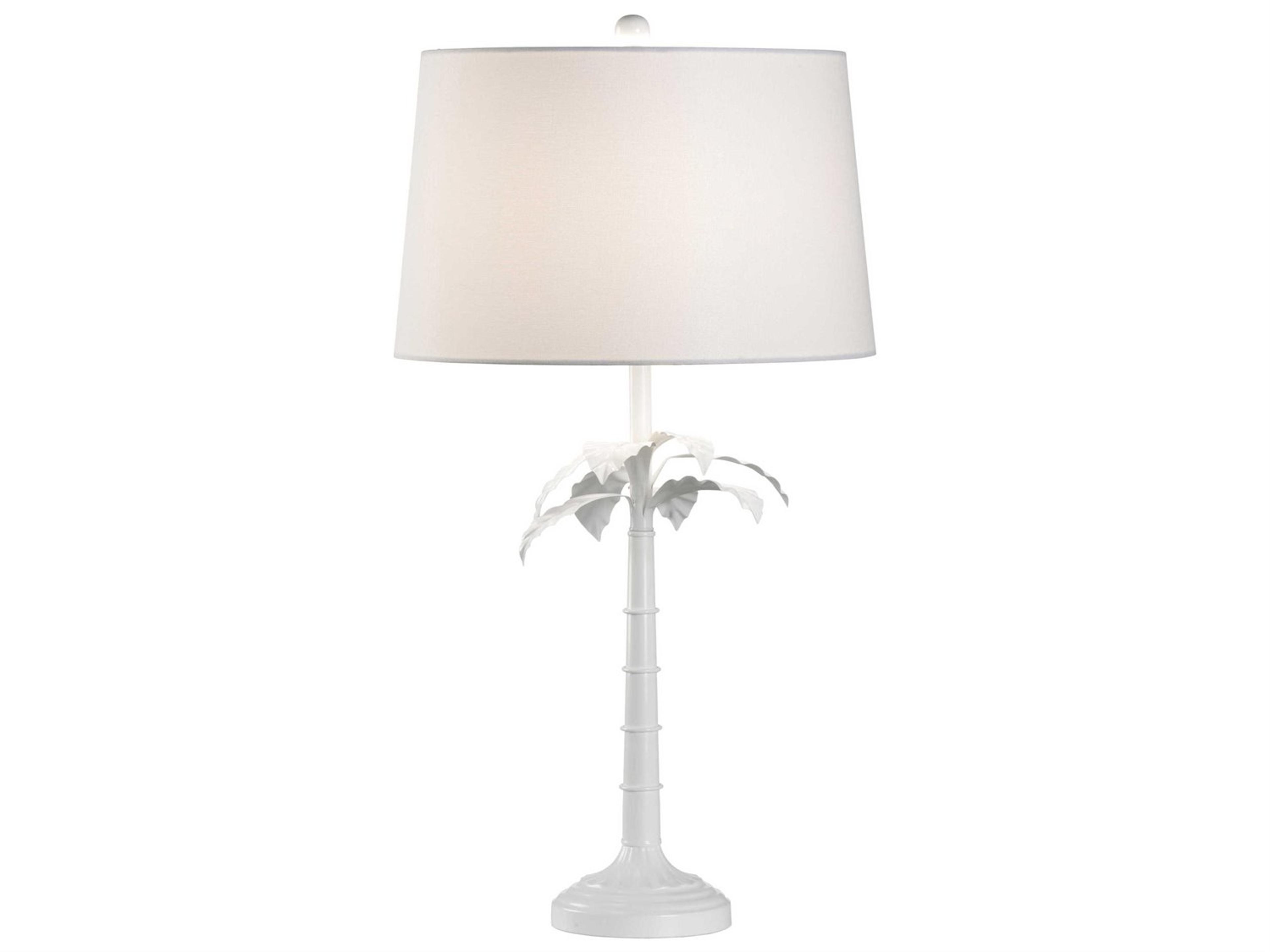 Palma White Linen Buffet Lamp