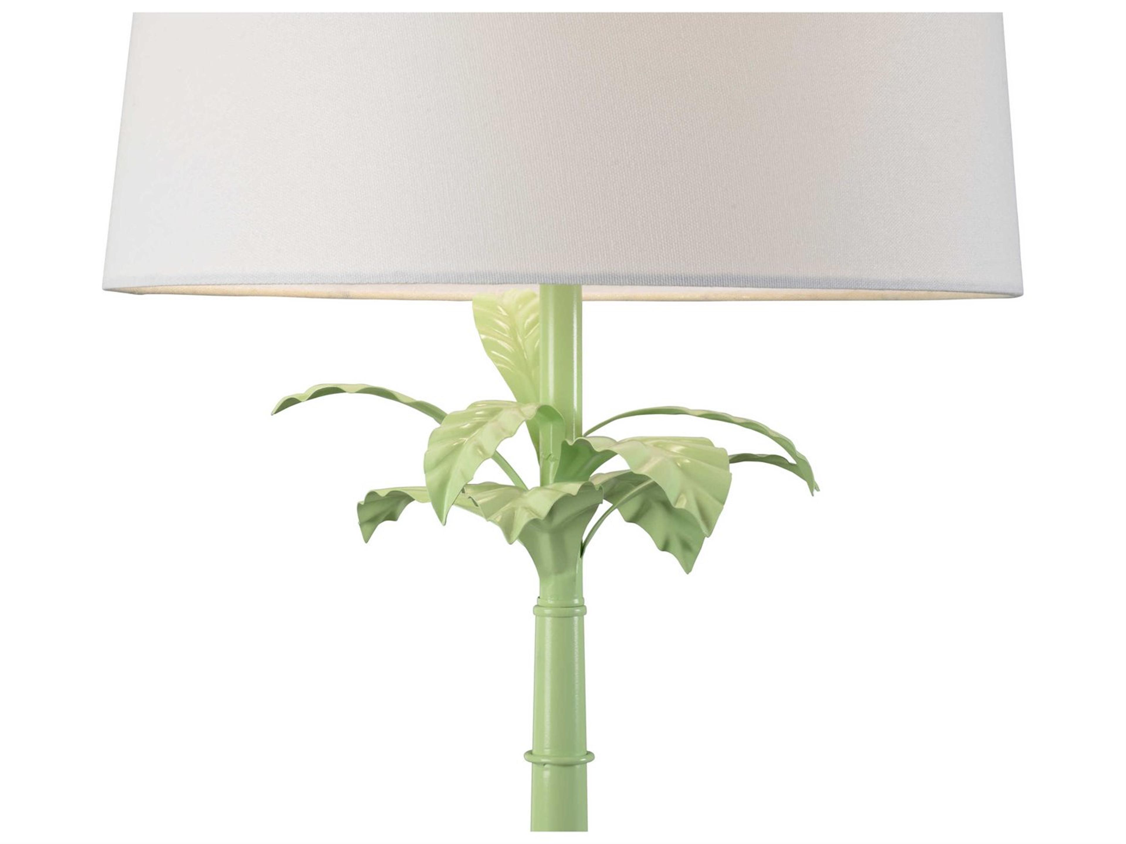 Wildwood Palma Spring Green White Linen Buffet Lamp