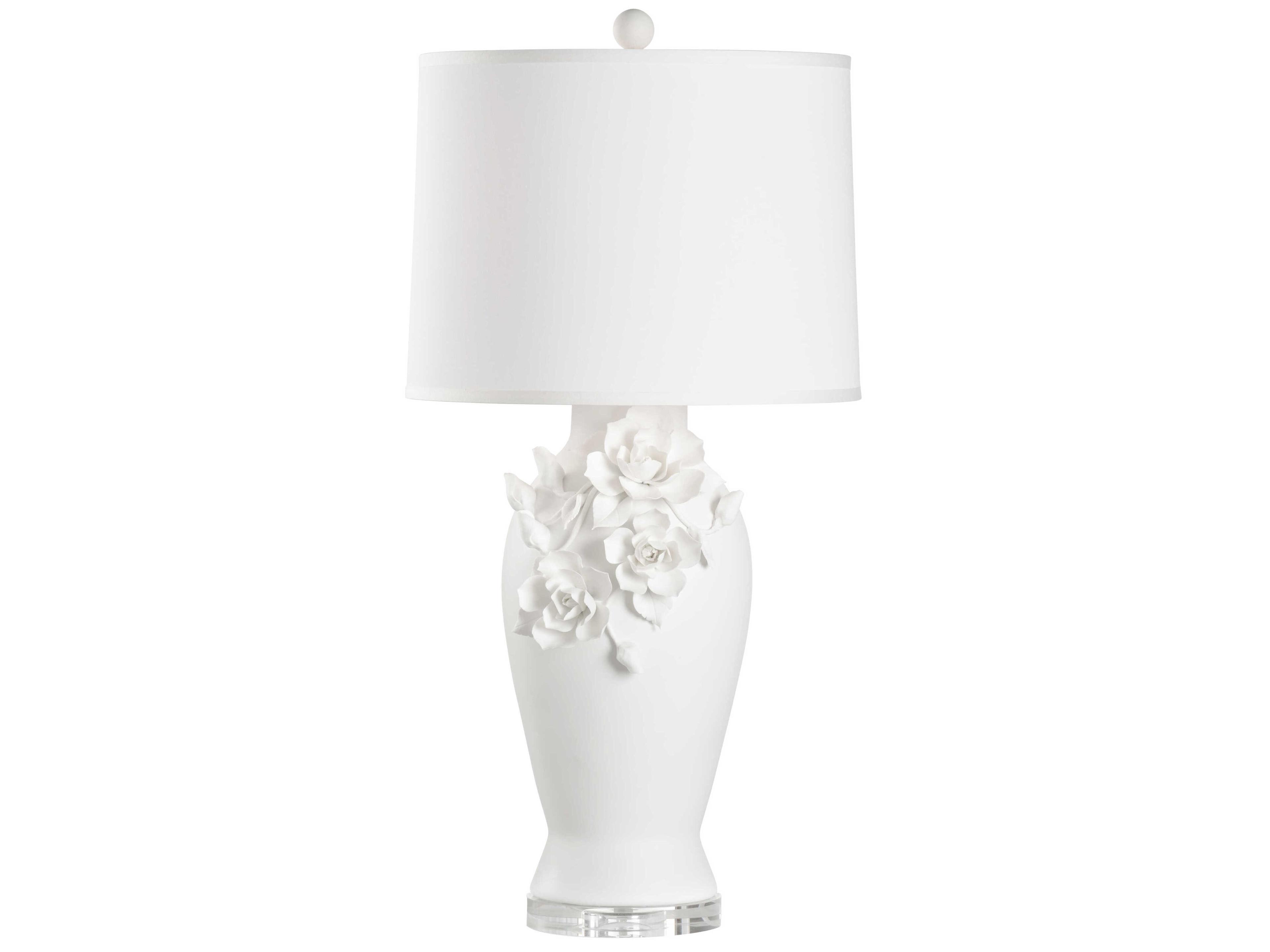 Savoir Faire White Bone Silk Buffet Lamp