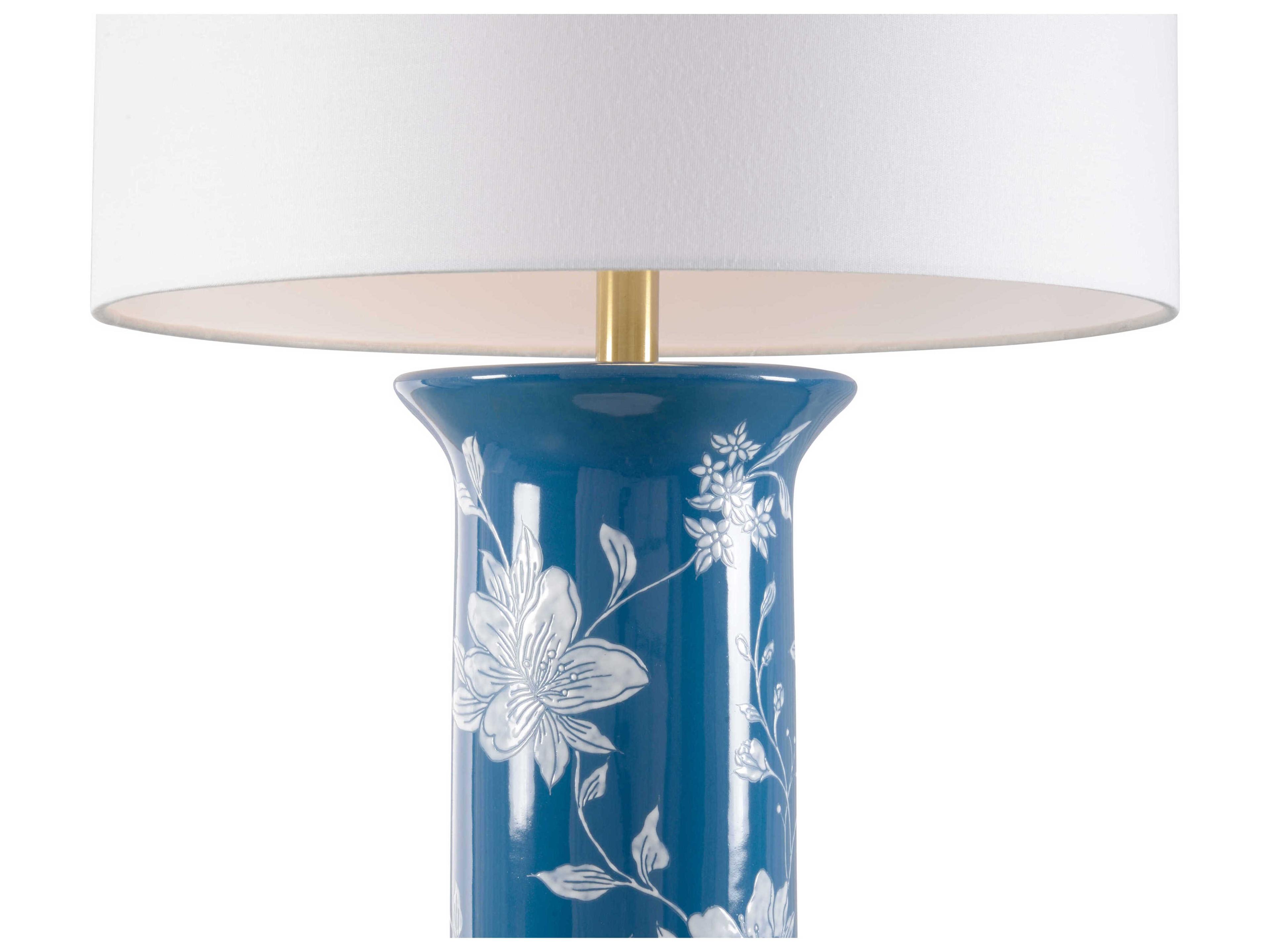 Wildwood Chastity Blue White Linen Buffet Lamp