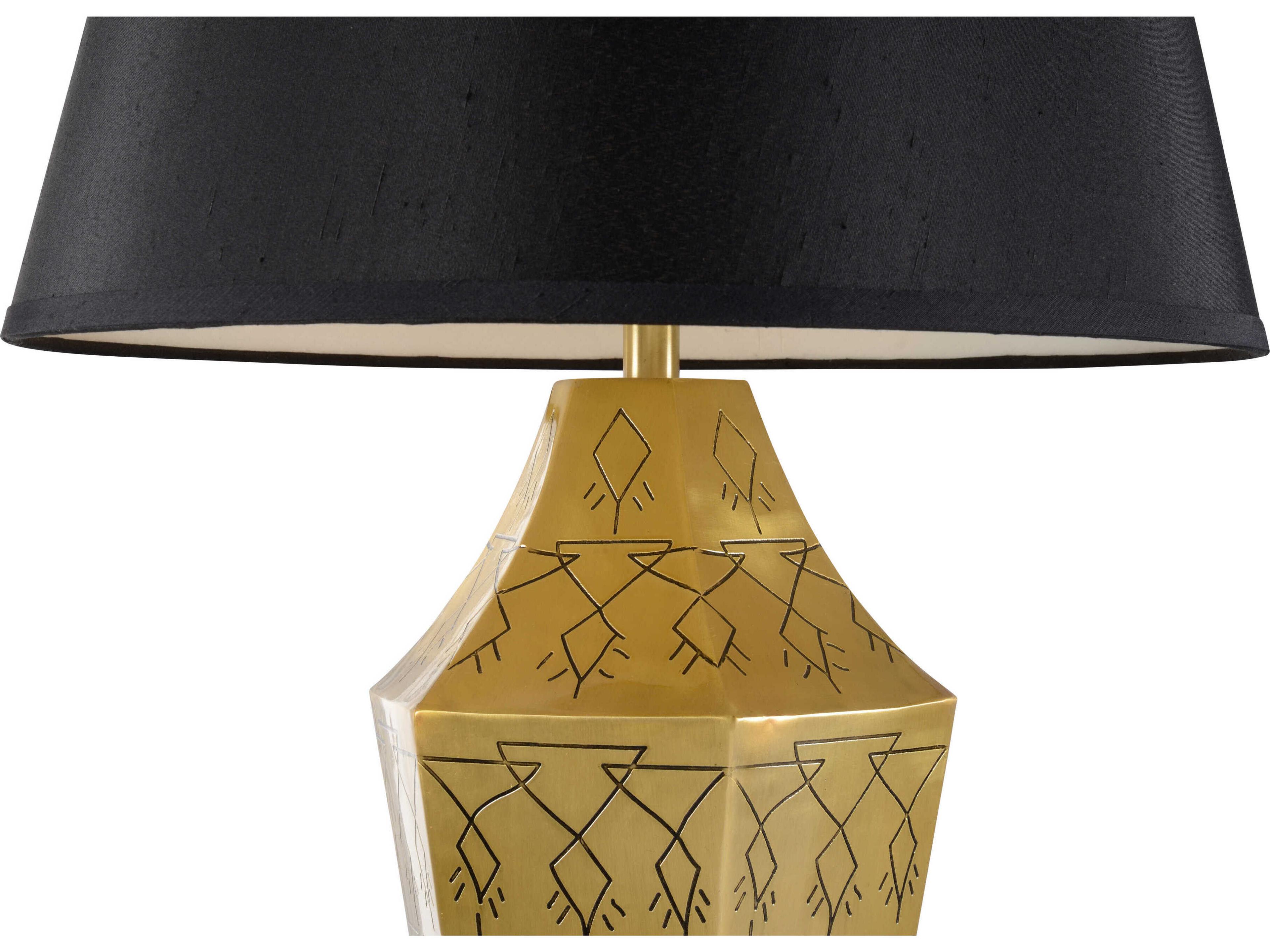 Wildwood Writings On The Wall Gold Black Silkette Buffet Lamp