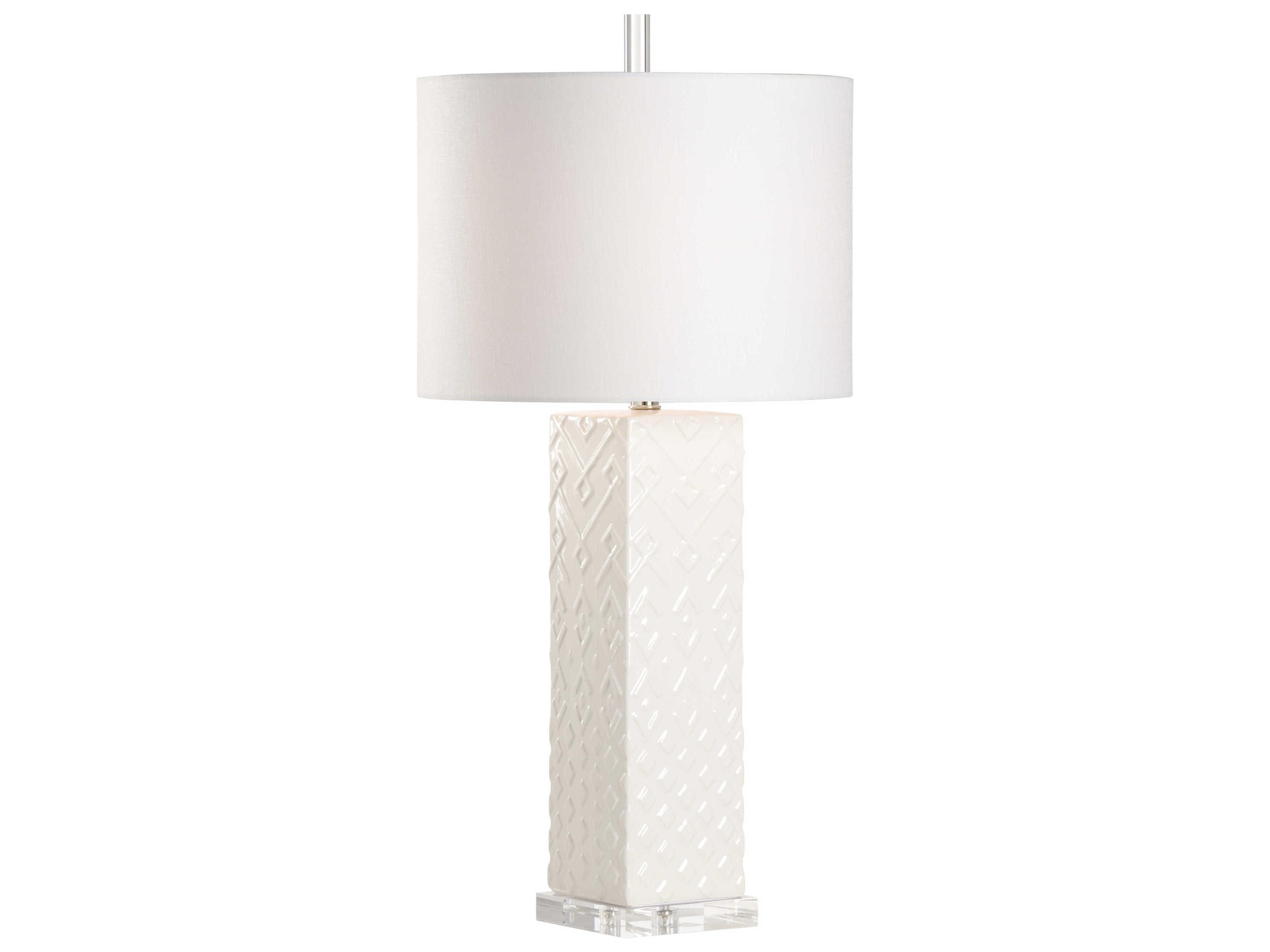 Wildwood Ujamaa White Off Linen Buffet Lamp