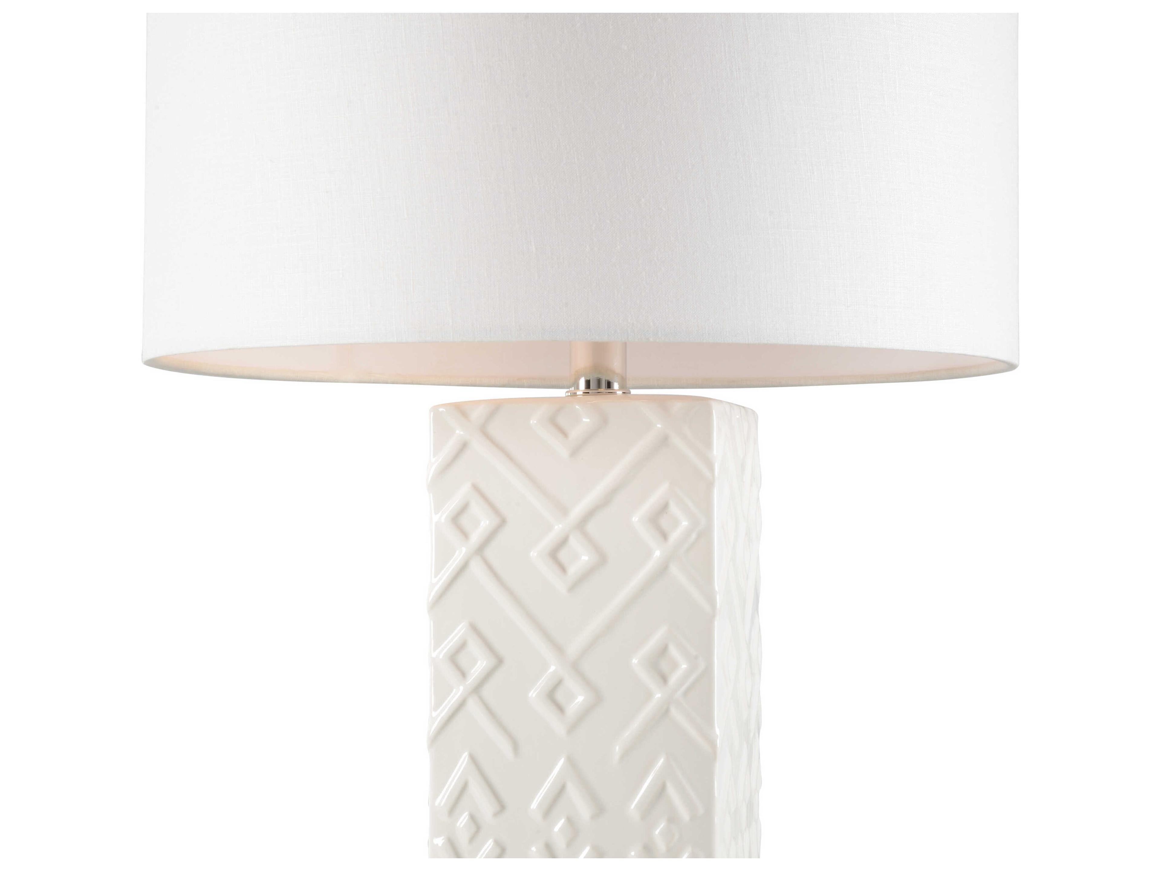 Wildwood Ujamaa White Off Linen Buffet Lamp