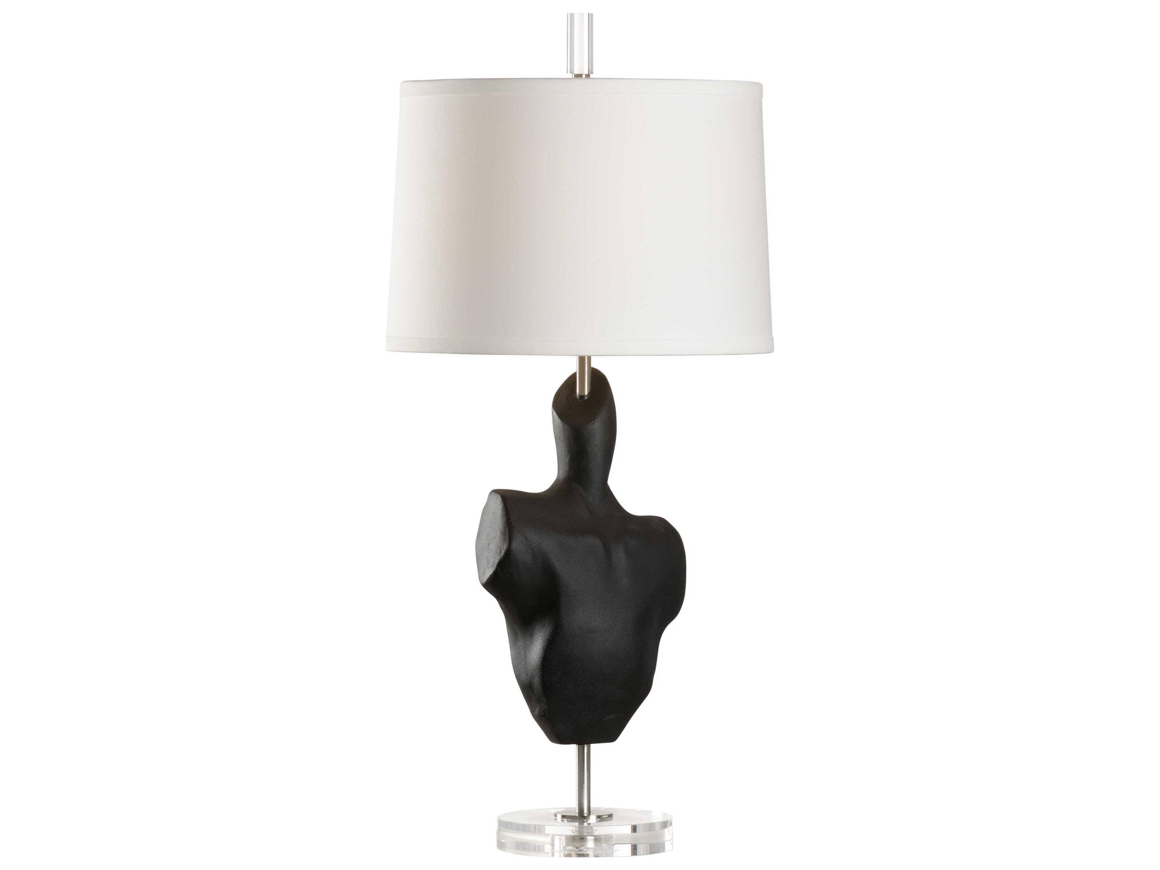 Wildwood Vogue Black Nickel Off White Silkette Buffet Lamp